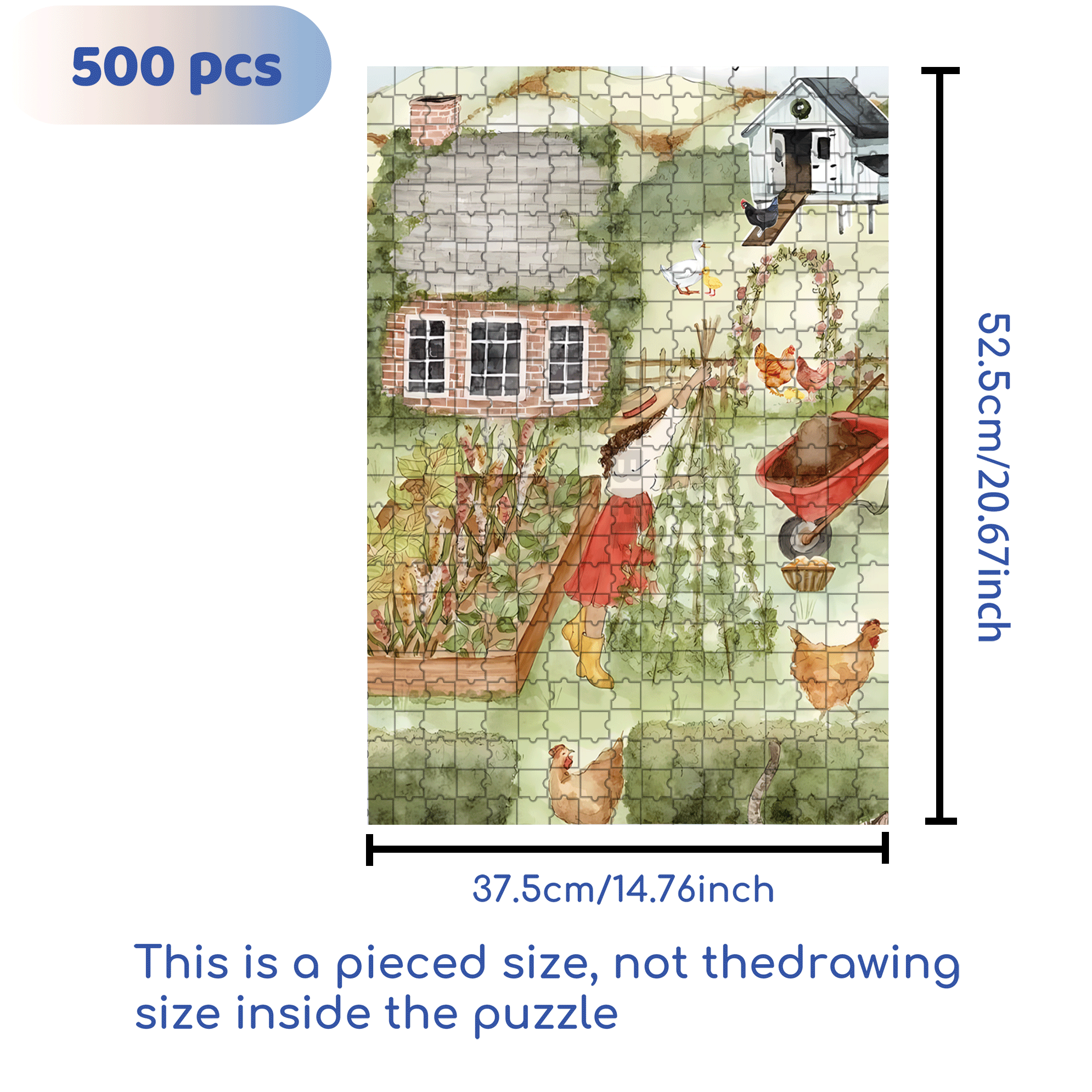 Slow Living On The Farm 500pcs/1000pcs Jigsaw Puzzle, Scratch-Resistant, Interactive Family Game & Brain-Boosting DIY Decor, Perfect for Halloween, Christmas & New Year Gifts, Family Puzzle Game