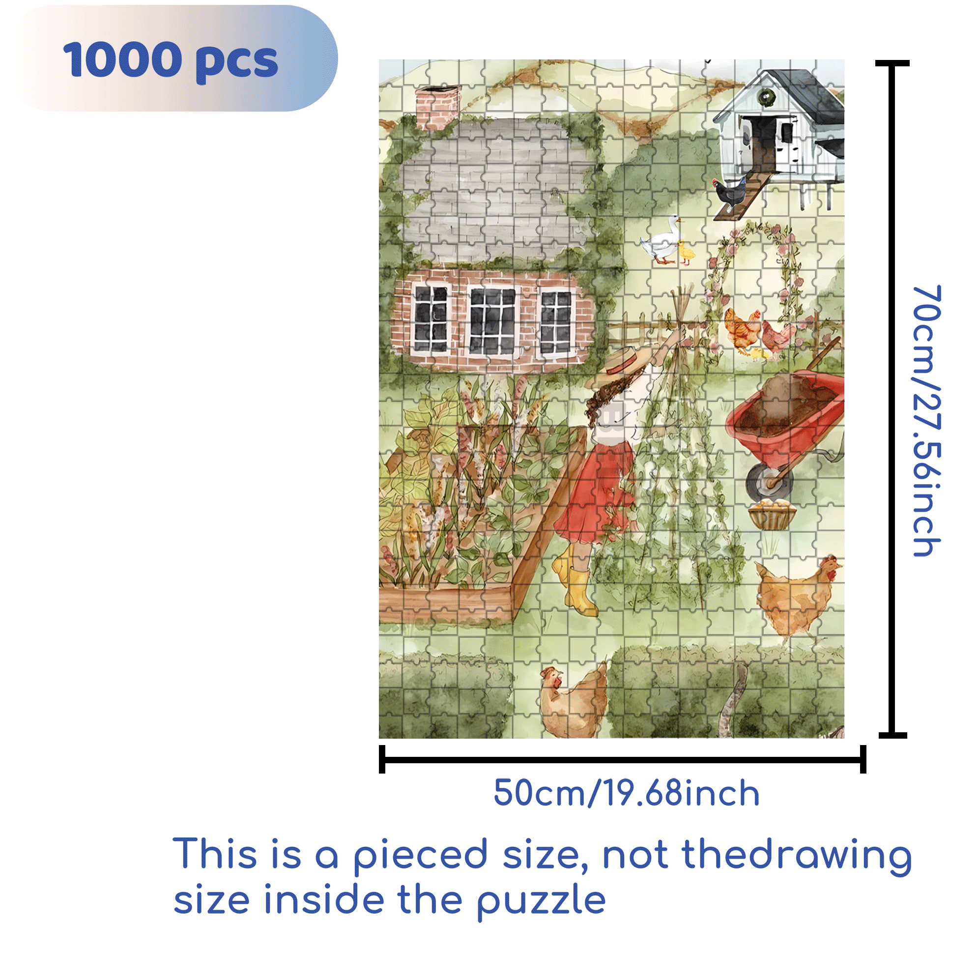 Slow Living On The Farm 500pcs/1000pcs Jigsaw Puzzle, Scratch-Resistant, Interactive Family Game & Brain-Boosting DIY Decor, Perfect for Halloween, Christmas & New Year Gifts, Family Puzzle Game