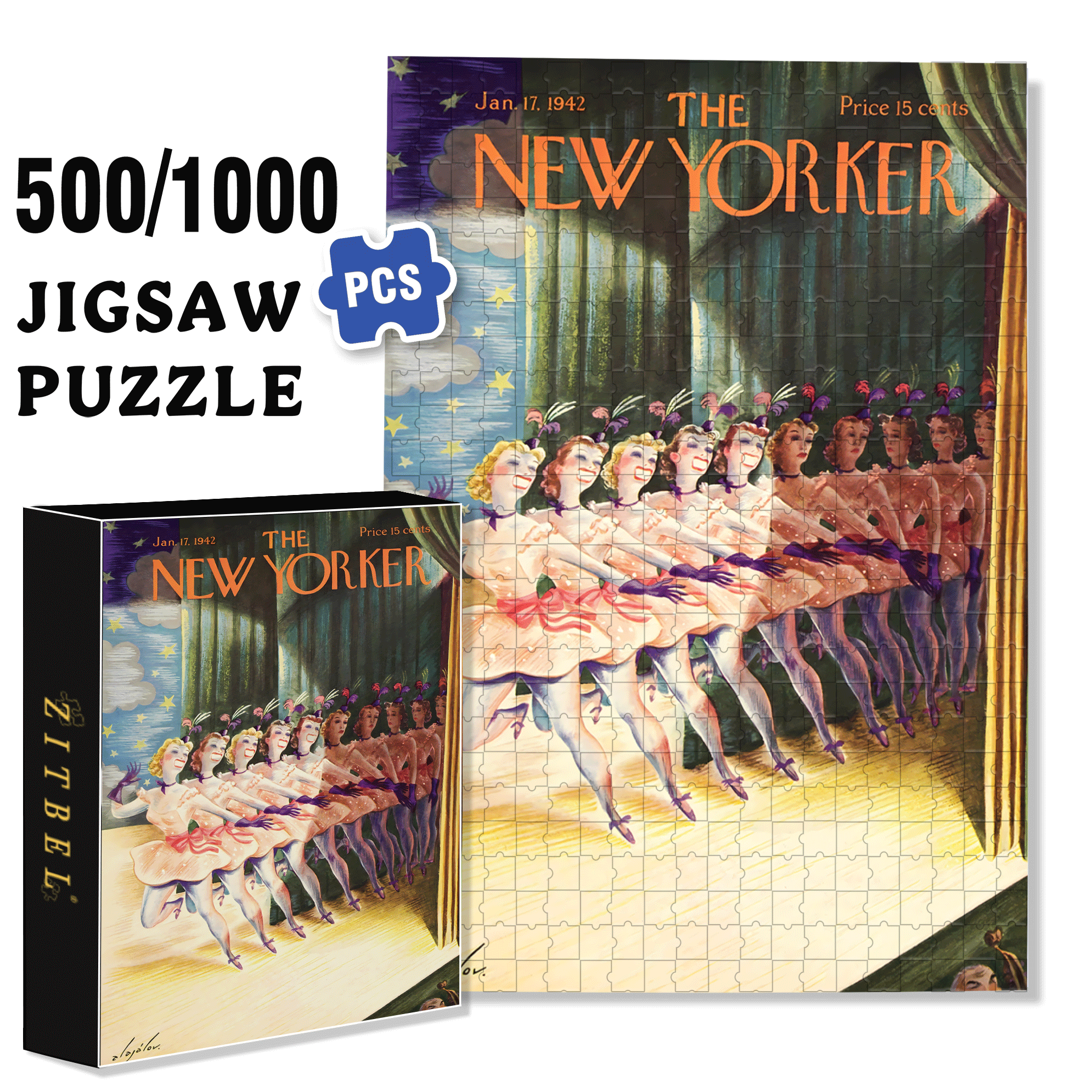 Spotlight Smiles 500pcs/1000pcs Jigsaw Puzzle, Scratch-Resistant, Interactive Family Game & Brain-Boosting DIY Decor, Perfect for Halloween, Christmas & New Year Gifts, Family Puzzle Game