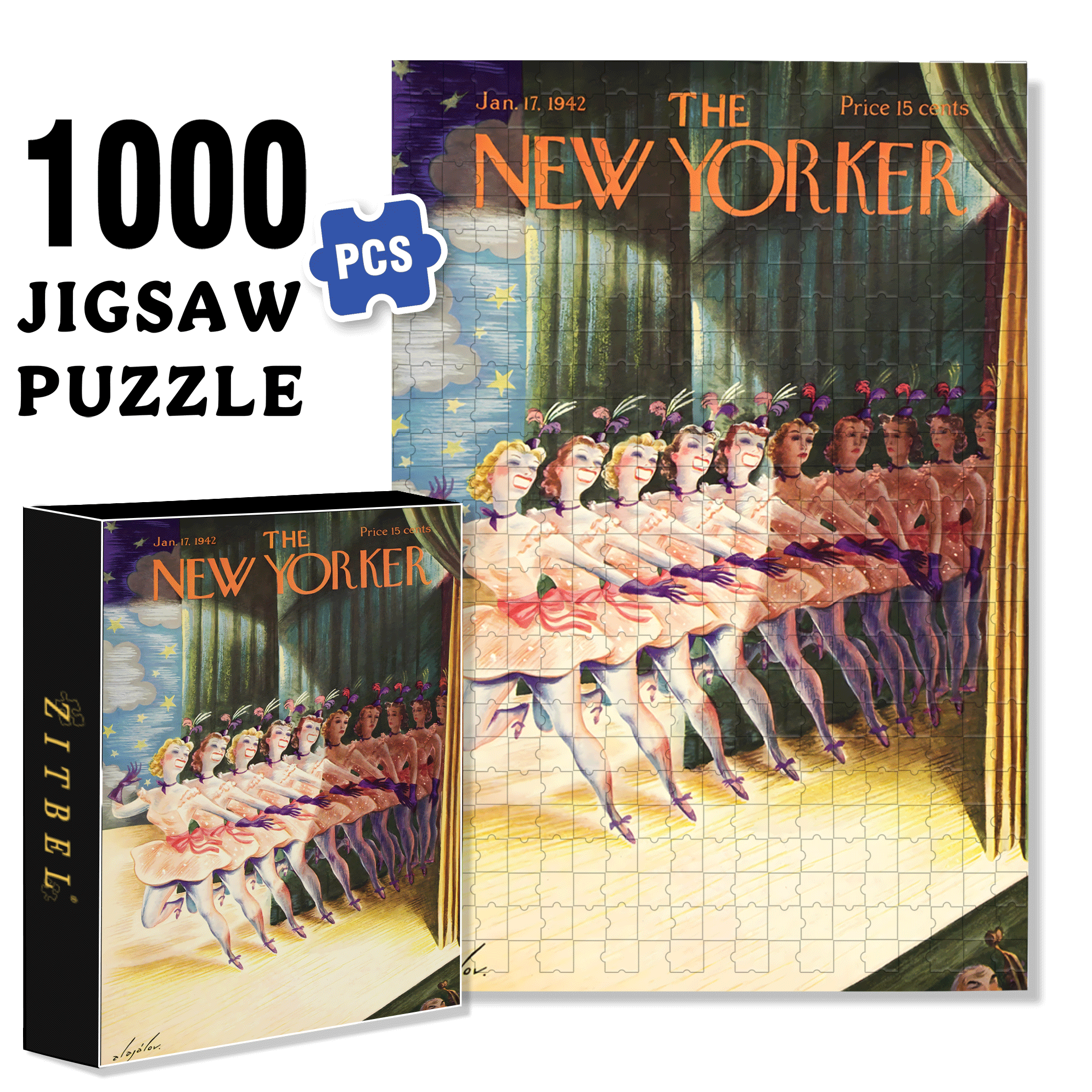 Spotlight Smiles 500pcs/1000pcs Jigsaw Puzzle, Scratch-Resistant, Interactive Family Game & Brain-Boosting DIY Decor, Perfect for Halloween, Christmas & New Year Gifts, Family Puzzle Game