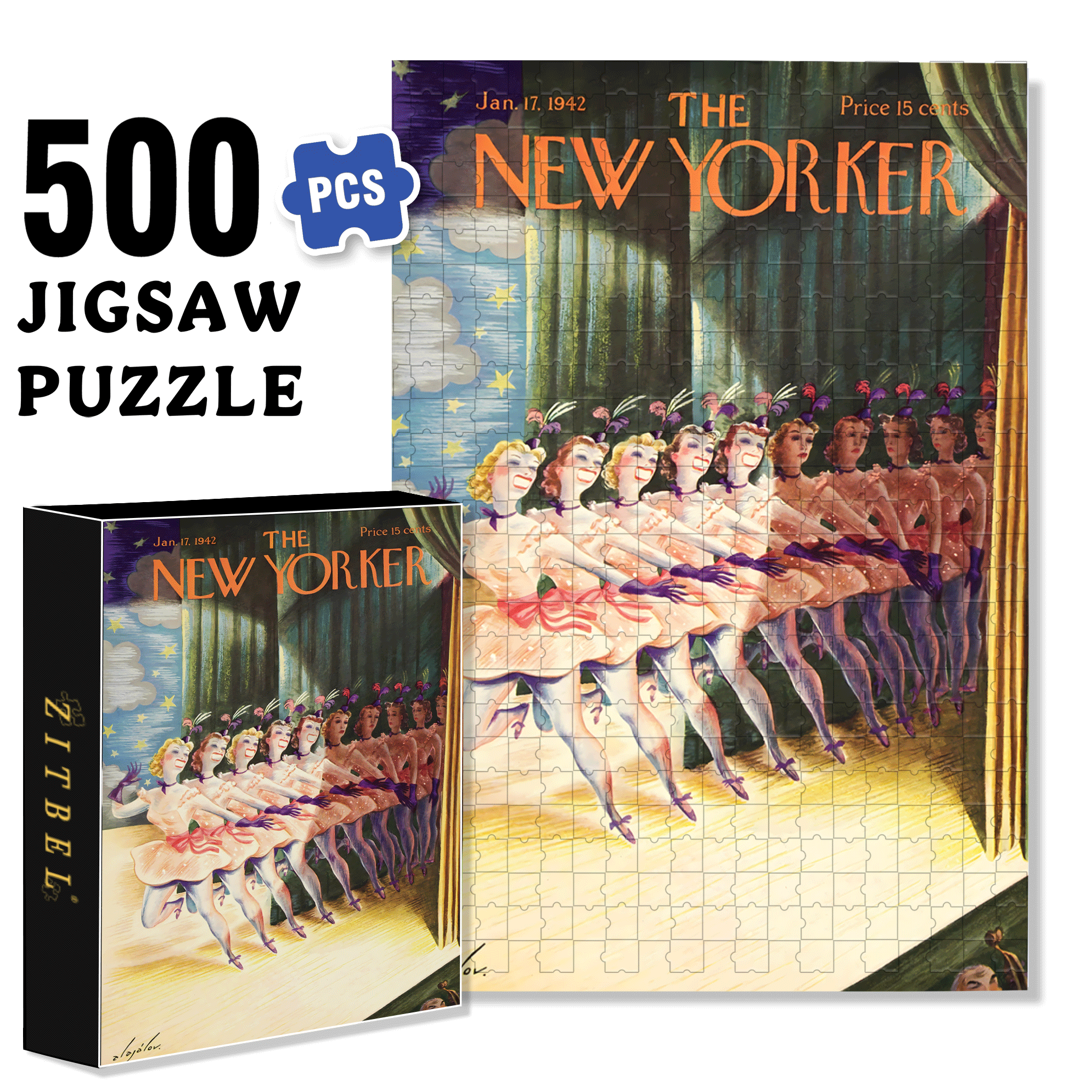 Spotlight Smiles 500pcs/1000pcs Jigsaw Puzzle, Scratch-Resistant, Interactive Family Game & Brain-Boosting DIY Decor, Perfect for Halloween, Christmas & New Year Gifts, Family Puzzle Game