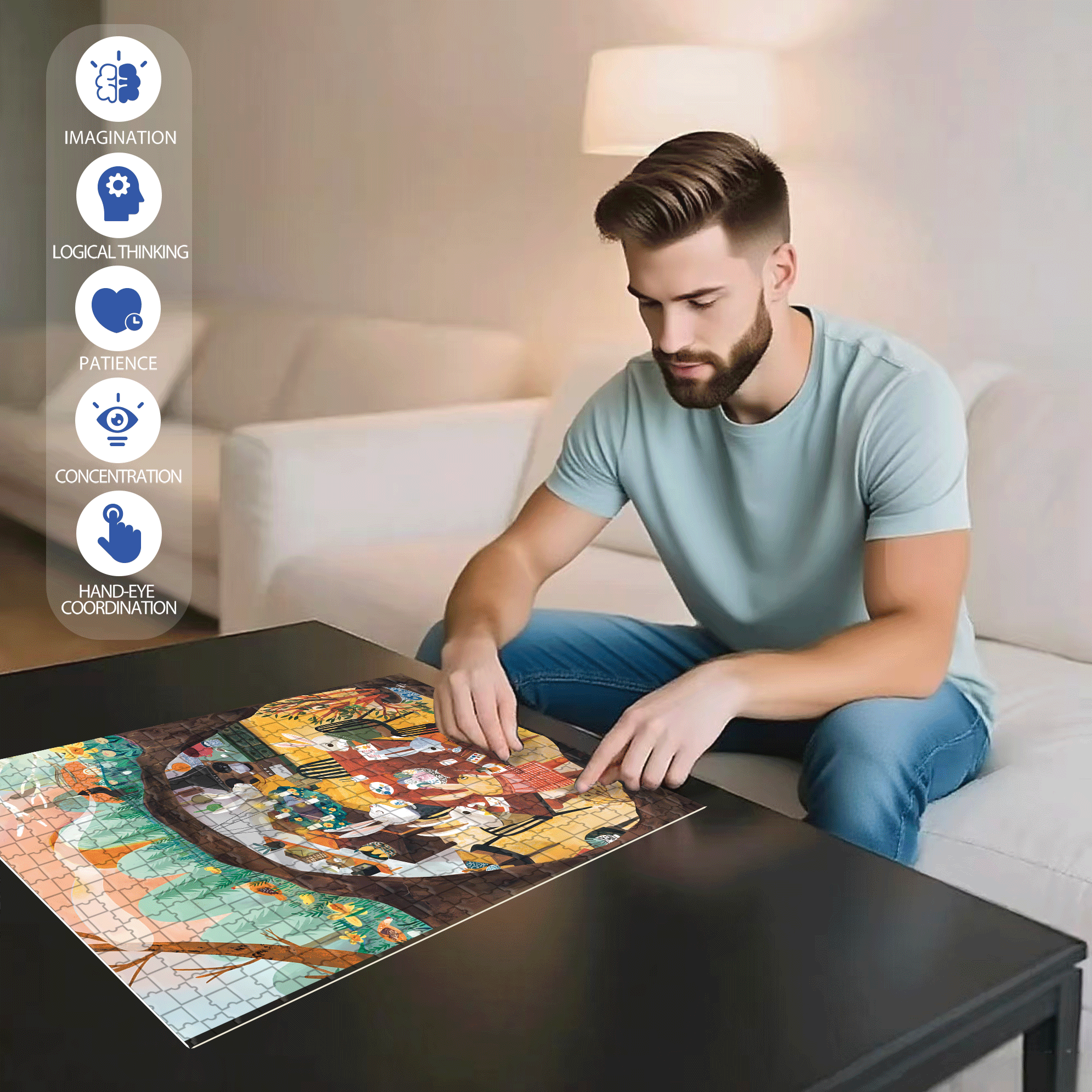 Spring Preparations 500pcs/1000pcs Jigsaw Puzzle, Scratch-Resistant, Interactive Family Game & Brain-Boosting DIY Decor, Perfect for Halloween, Christmas & New Year Gifts, Family Puzzle Game