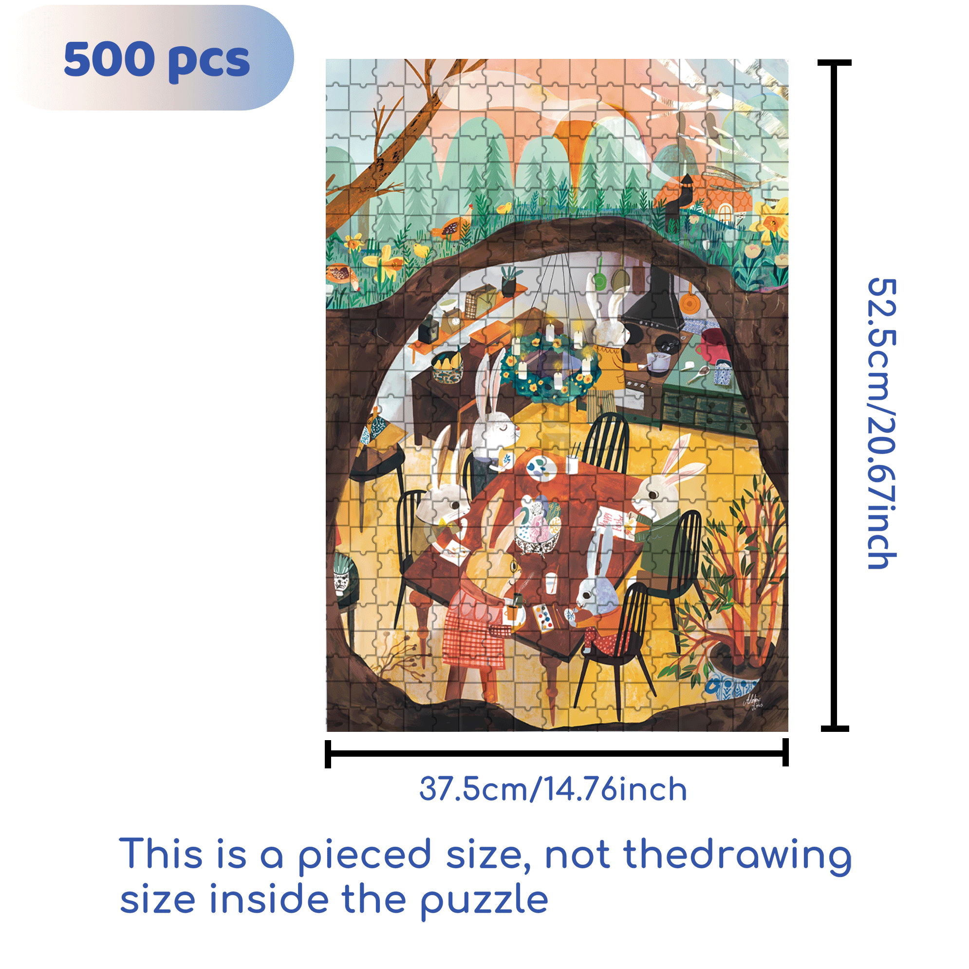 Spring Preparations 500pcs/1000pcs Jigsaw Puzzle, Scratch-Resistant, Interactive Family Game & Brain-Boosting DIY Decor, Perfect for Halloween, Christmas & New Year Gifts, Family Puzzle Game
