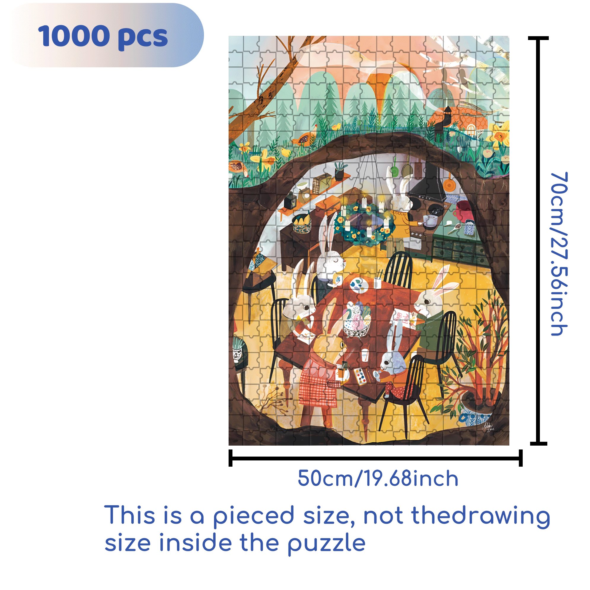 Spring Preparations 500pcs/1000pcs Jigsaw Puzzle, Scratch-Resistant, Interactive Family Game & Brain-Boosting DIY Decor, Perfect for Halloween, Christmas & New Year Gifts, Family Puzzle Game