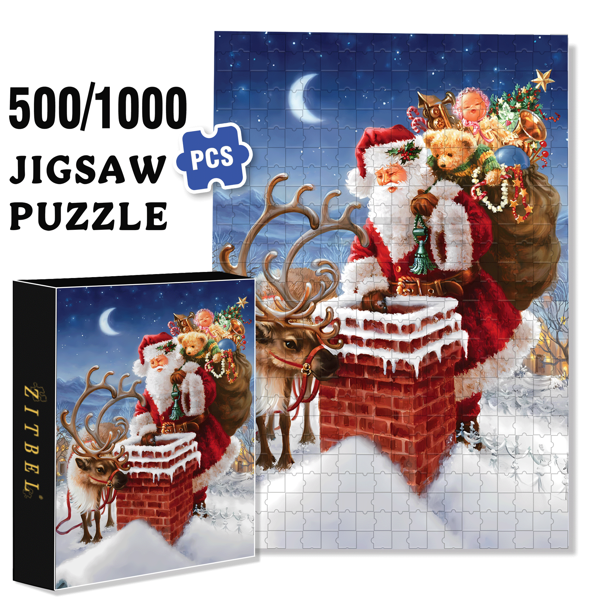 Springbok 500pcs/1000pcs Jigsaw Puzzle, Scratch-Resistant, Interactive Family Game & Brain-Boosting DIY Decor, Perfect for Halloween, Christmas & New Year Gifts, Family Puzzle Game