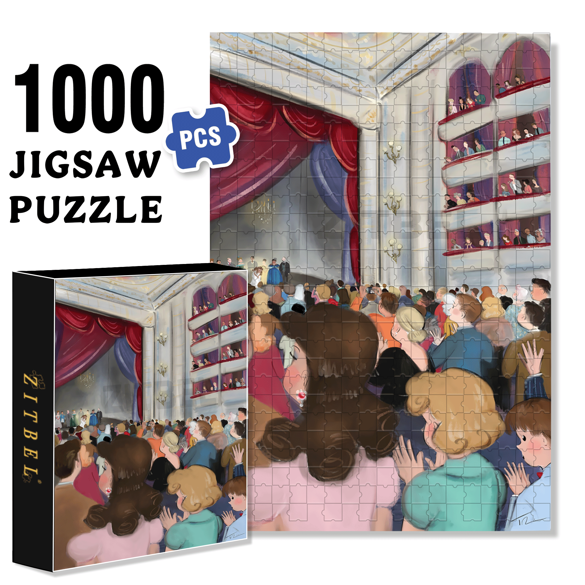 Standing Ovation 500pcs/1000pcs Jigsaw Puzzle, Scratch-Resistant, Interactive Family Game & Brain-Boosting DIY Decor, Perfect for Halloween, Christmas & New Year Gifts, Family Puzzle Game