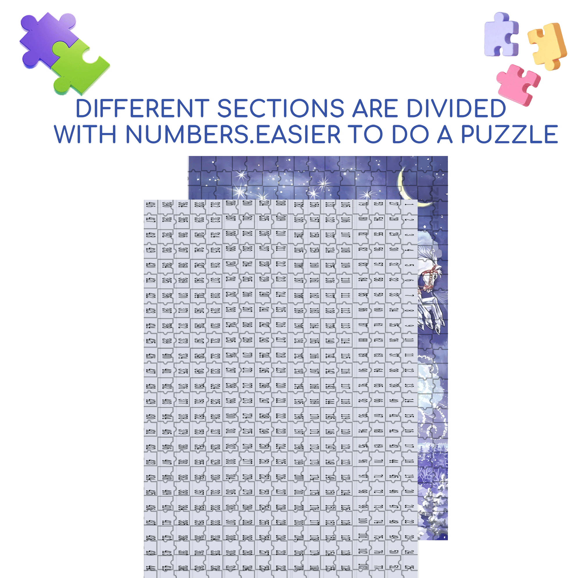 Starry Night Sleigh 500pcs/1000pcs Jigsaw Puzzle, Scratch-Resistant, Interactive Family Game & Brain-Boosting DIY Decor, Perfect for Halloween, Christmas & New Year Gifts, Family Puzzle Game