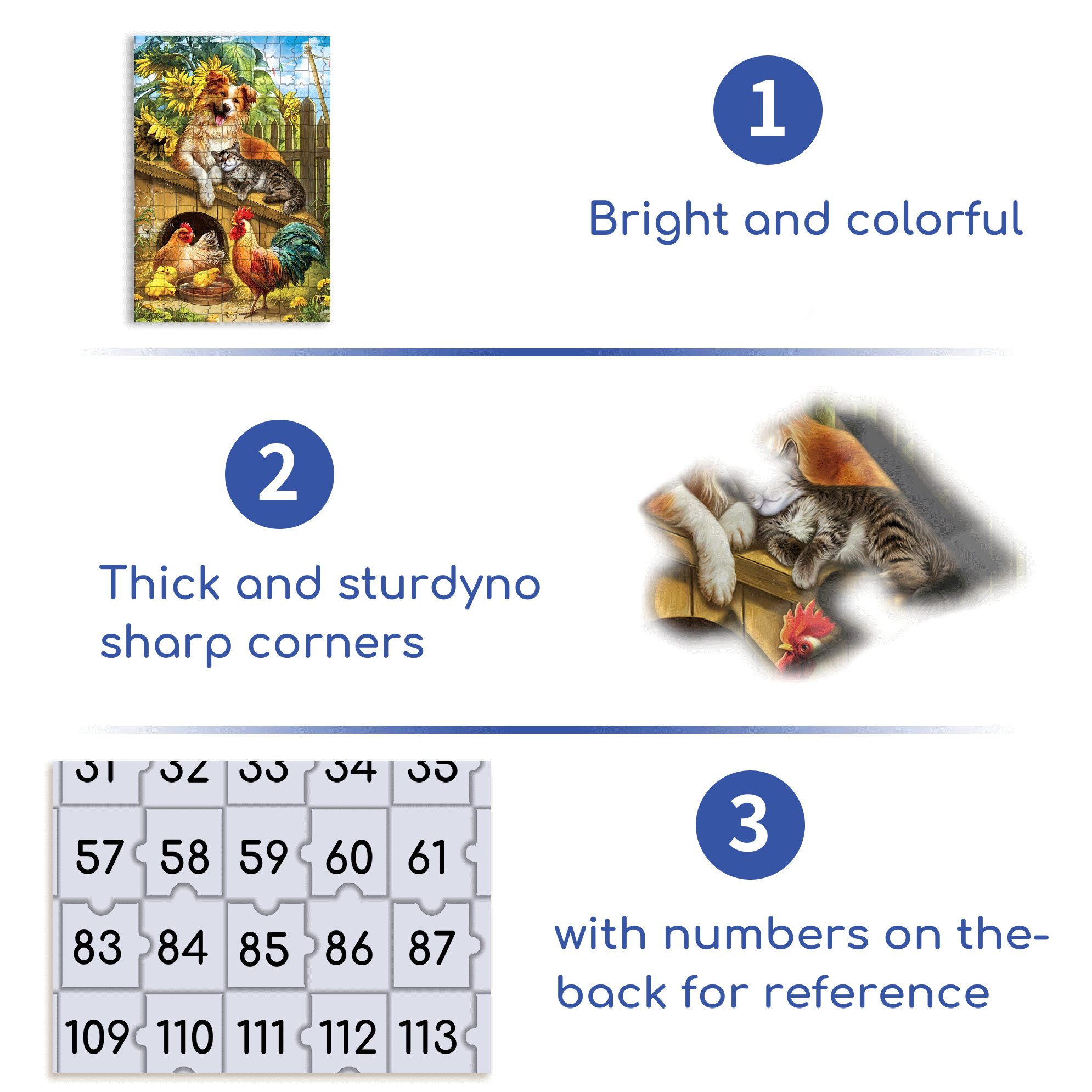 Summer Farm Friends 500pcs/1000pcs Jigsaw Puzzle, Scratch-Resistant, Interactive Family Game & Brain-Boosting DIY Decor, Perfect for Halloween, Christmas & New Year Gifts, Family Puzzle Game