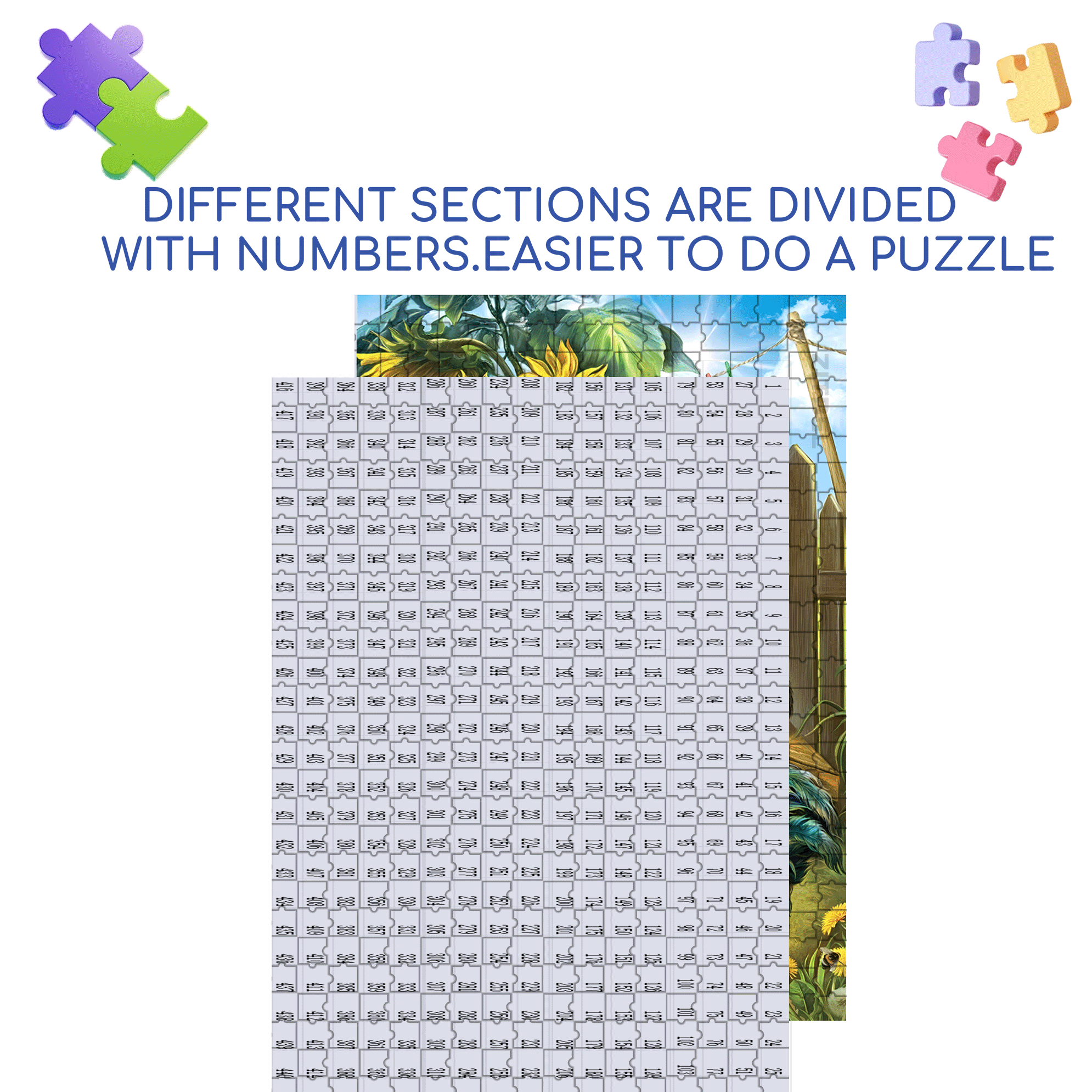 Summer Farm Friends 500pcs/1000pcs Jigsaw Puzzle, Scratch-Resistant, Interactive Family Game & Brain-Boosting DIY Decor, Perfect for Halloween, Christmas & New Year Gifts, Family Puzzle Game