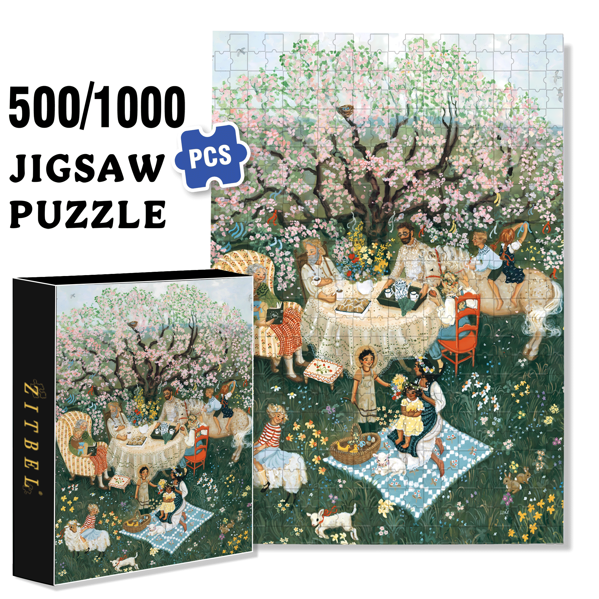 Sunday Breakfast 500pcs/1000pcs Jigsaw Puzzle, Scratch-Resistant, Interactive Family Game & Brain-Boosting DIY Decor, Perfect for Halloween, Christmas & New Year Gifts, Family Puzzle Game