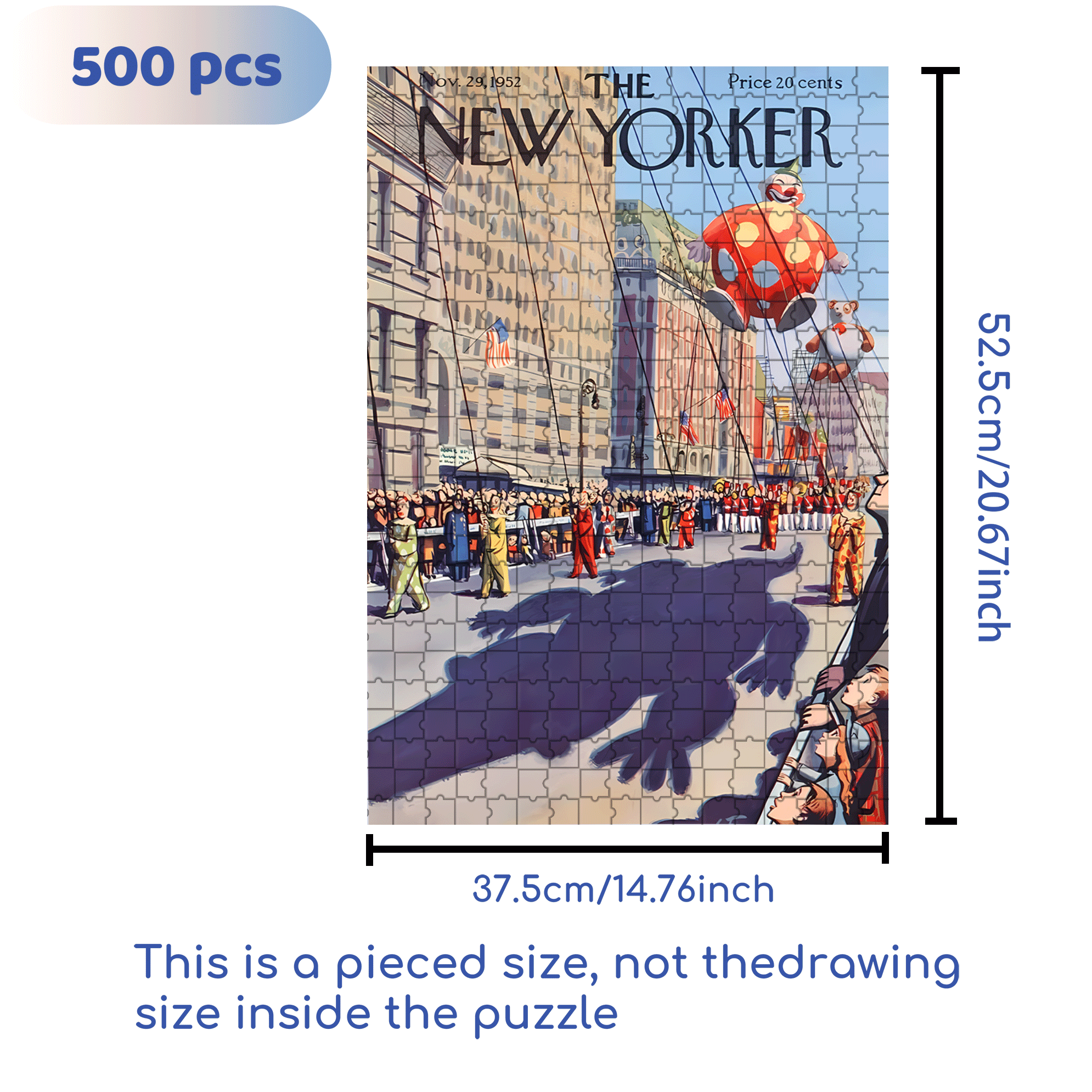 Thanksgiving Day Parade 500pcs/1000pcs Jigsaw Puzzle, Scratch-Resistant, Interactive Family Game & Brain-Boosting DIY Decor, Perfect for Halloween, Christmas & New Year Gifts, Family Puzzle Game