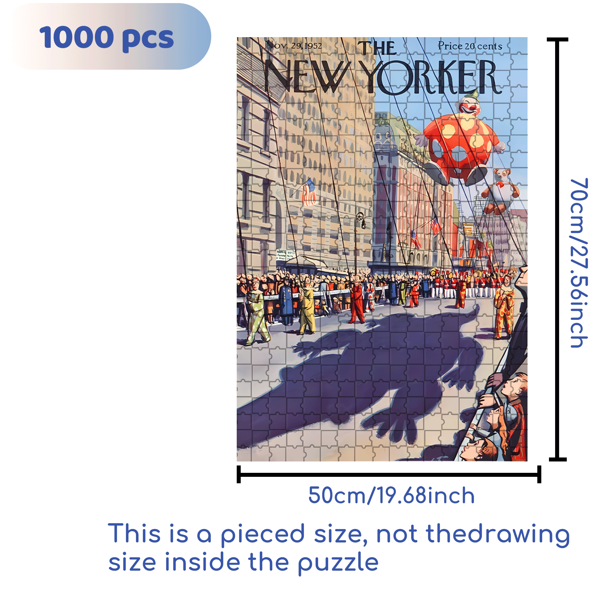 Thanksgiving Day Parade 500pcs/1000pcs Jigsaw Puzzle, Scratch-Resistant, Interactive Family Game & Brain-Boosting DIY Decor, Perfect for Halloween, Christmas & New Year Gifts, Family Puzzle Game