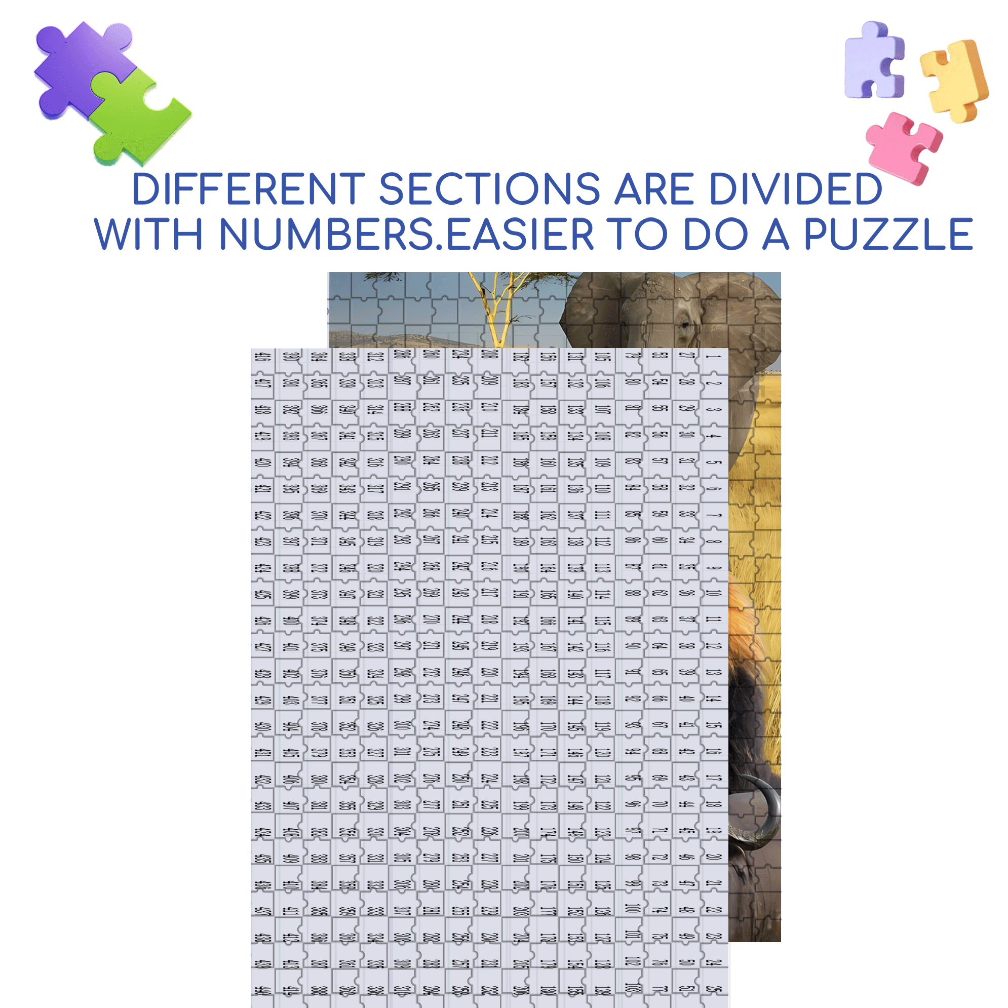 The African Big Five 500pcs/1000pcs Jigsaw Puzzle, Scratch-Resistant, Interactive Family Game & Brain-Boosting DIY Decor, Perfect for Halloween, Christmas & New Year Gifts, Family Puzzle Game