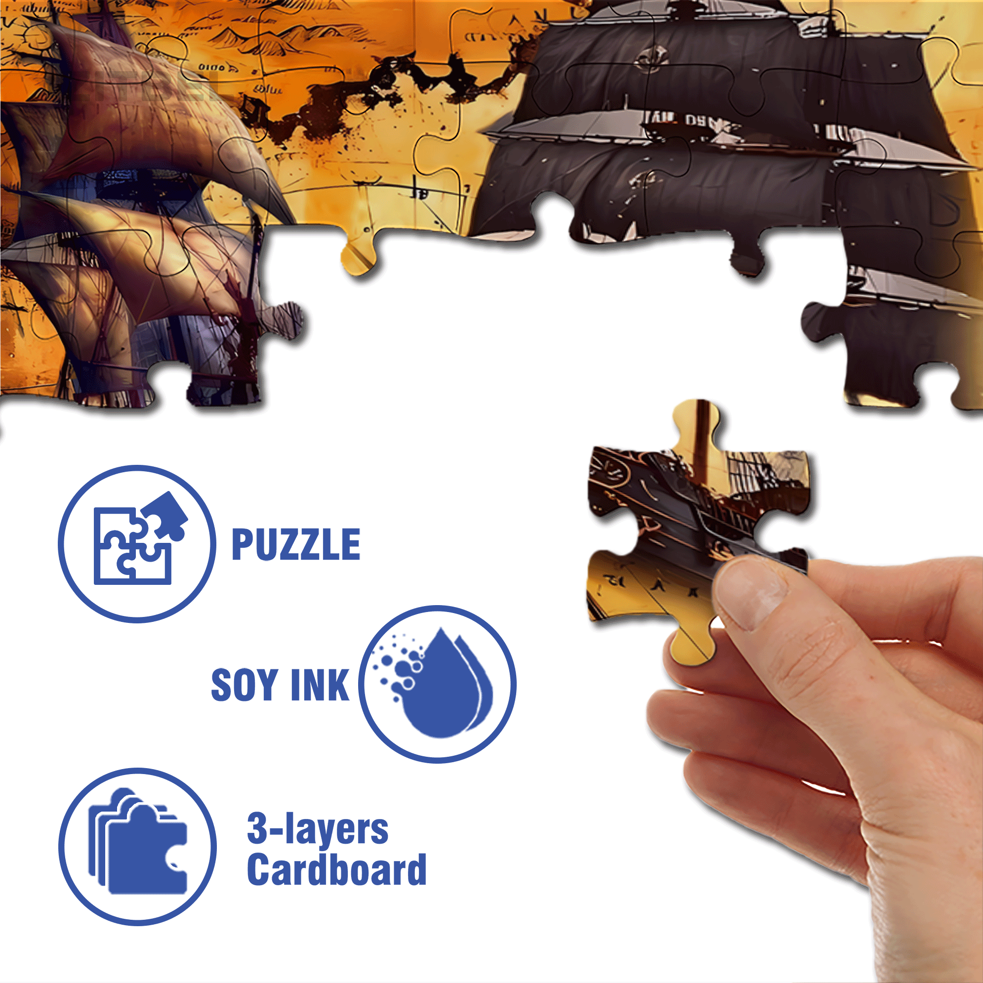 The Age of Discovery 500pcs/1000pcs Jigsaw Puzzle, Scratch-Resistant, Interactive Family Game & Brain-Boosting DIY Decor, Perfect for Halloween, Christmas & New Year Gifts, Family Puzzle Game