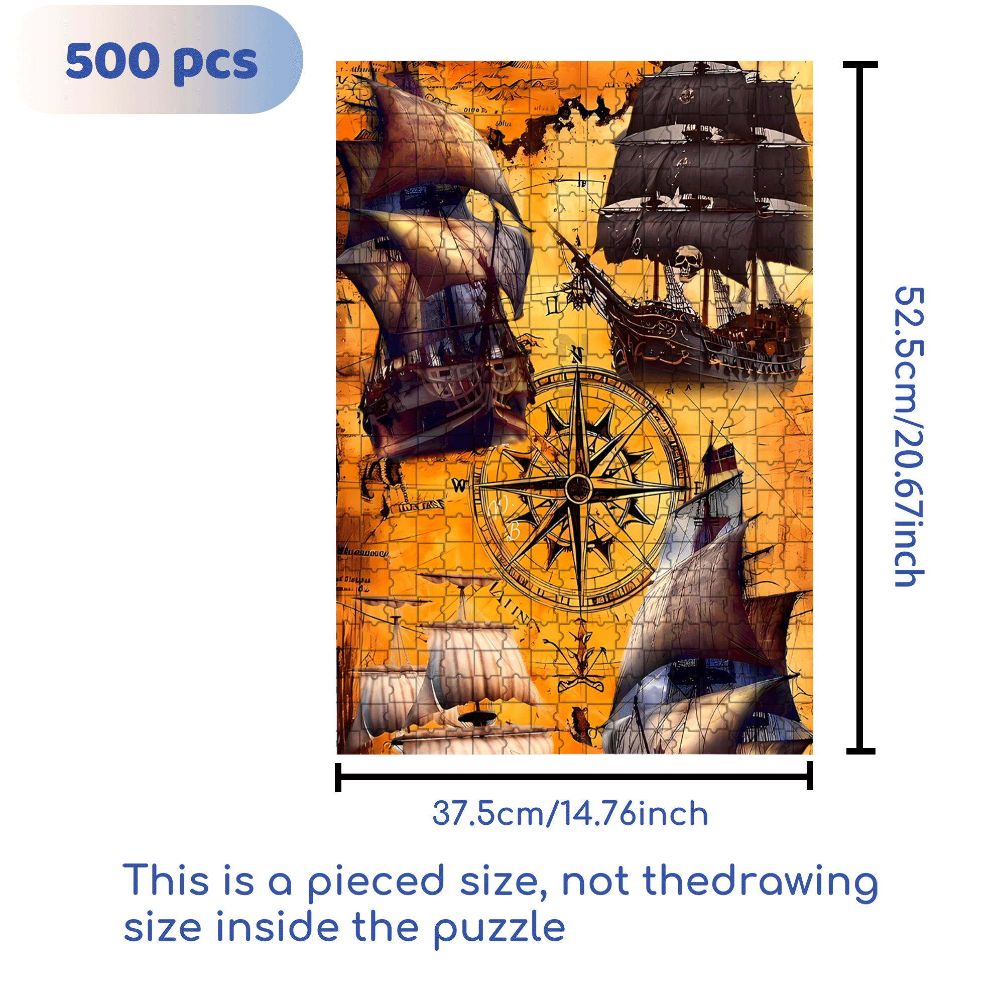 The Age of Discovery 500pcs/1000pcs Jigsaw Puzzle, Scratch-Resistant, Interactive Family Game & Brain-Boosting DIY Decor, Perfect for Halloween, Christmas & New Year Gifts, Family Puzzle Game