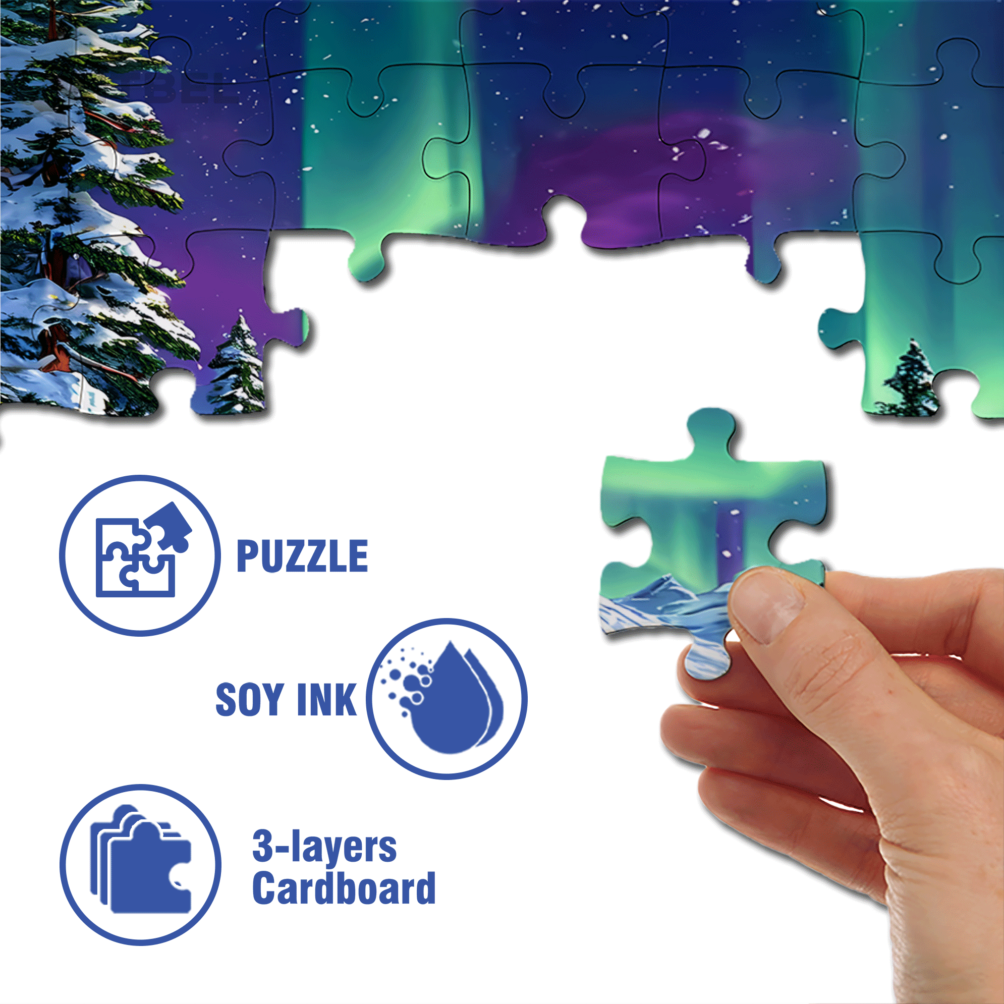 The Aurora Dances 500pcs/1000pcs Jigsaw Puzzle, Scratch-Resistant, Interactive Family Game & Brain-Boosting DIY Decor, Perfect for Halloween, Christmas & New Year Gifts, Family Puzzle Game
