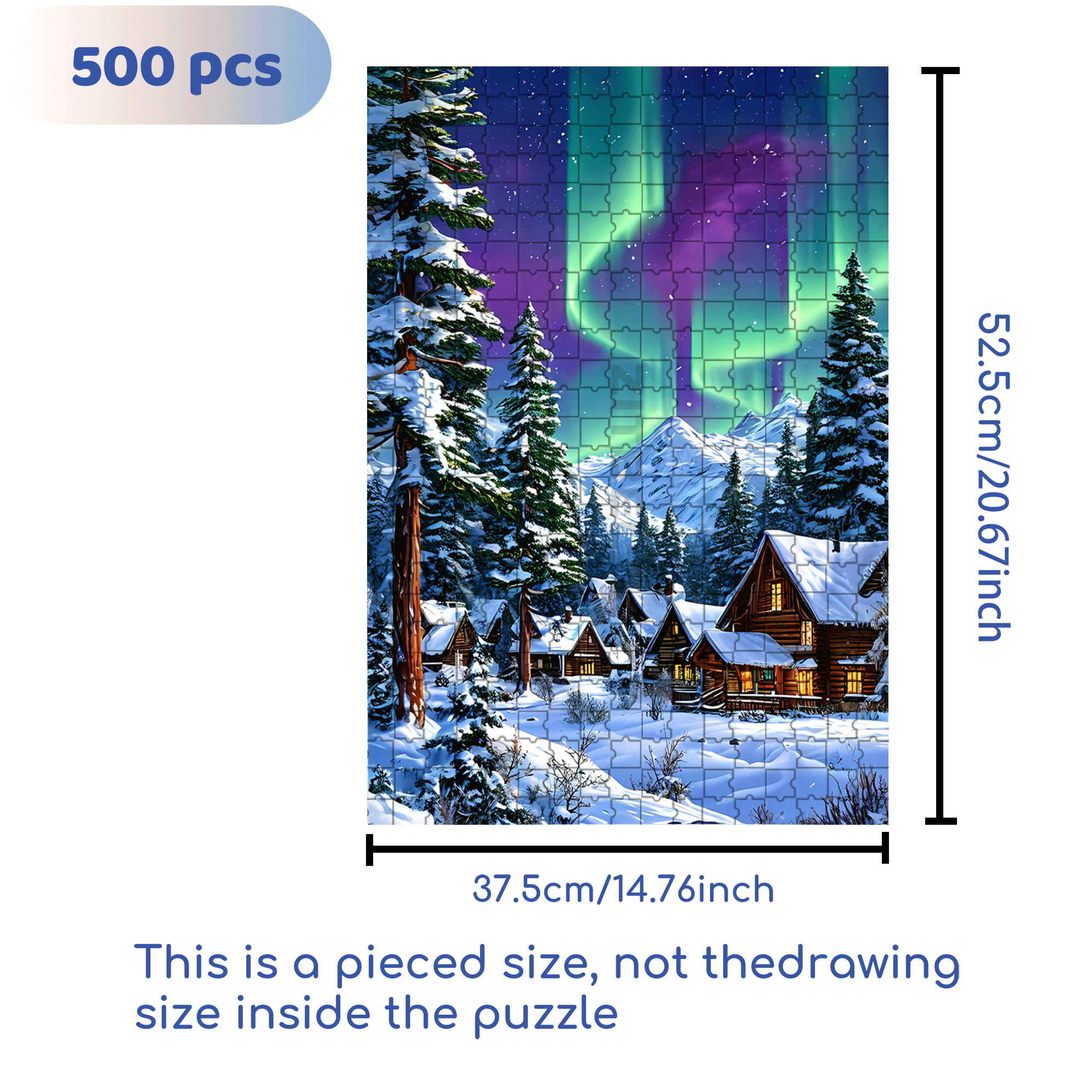 The Aurora Dances 500pcs/1000pcs Jigsaw Puzzle, Scratch-Resistant, Interactive Family Game & Brain-Boosting DIY Decor, Perfect for Halloween, Christmas & New Year Gifts, Family Puzzle Game