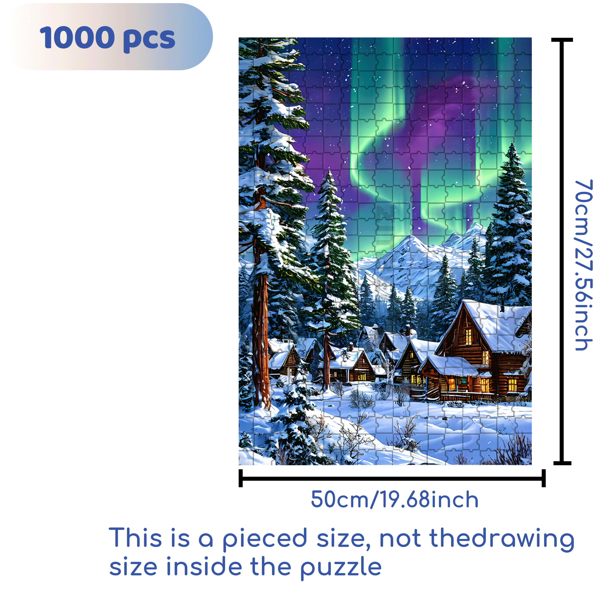The Aurora Dances 500pcs/1000pcs Jigsaw Puzzle, Scratch-Resistant, Interactive Family Game & Brain-Boosting DIY Decor, Perfect for Halloween, Christmas & New Year Gifts, Family Puzzle Game
