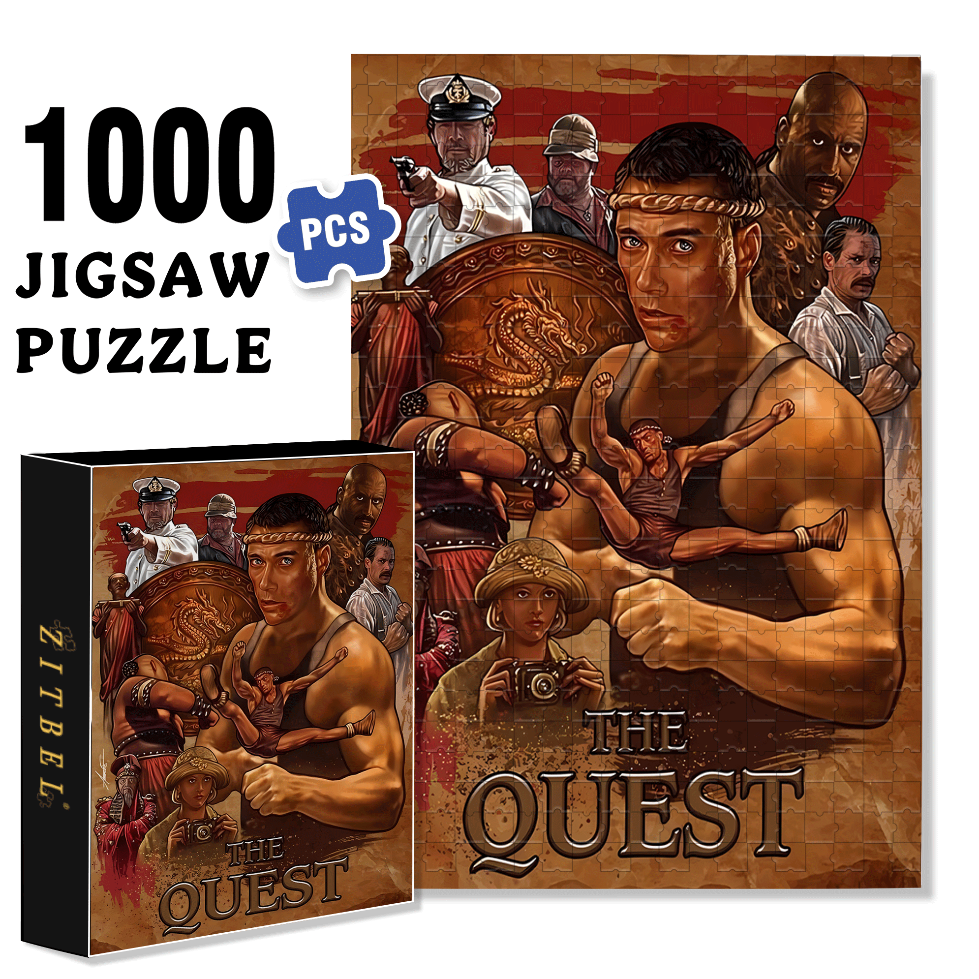 The Quest 500pcs/1000pcs Jigsaw Puzzle, Scratch-Resistant, Interactive Family Game & Brain-Boosting DIY Decor, Perfect for Halloween, Christmas & New Year Gifts, Family Puzzle Game