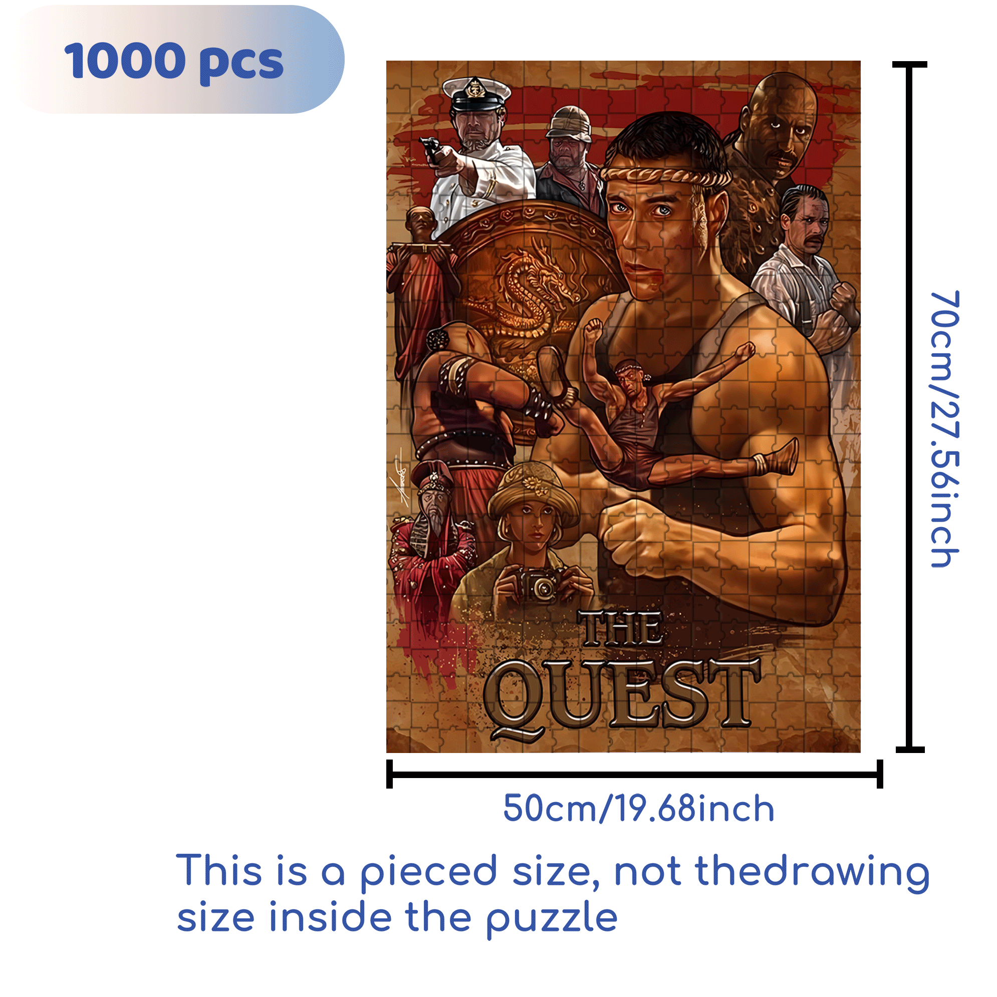 The Quest 500pcs/1000pcs Jigsaw Puzzle, Scratch-Resistant, Interactive Family Game & Brain-Boosting DIY Decor, Perfect for Halloween, Christmas & New Year Gifts, Family Puzzle Game