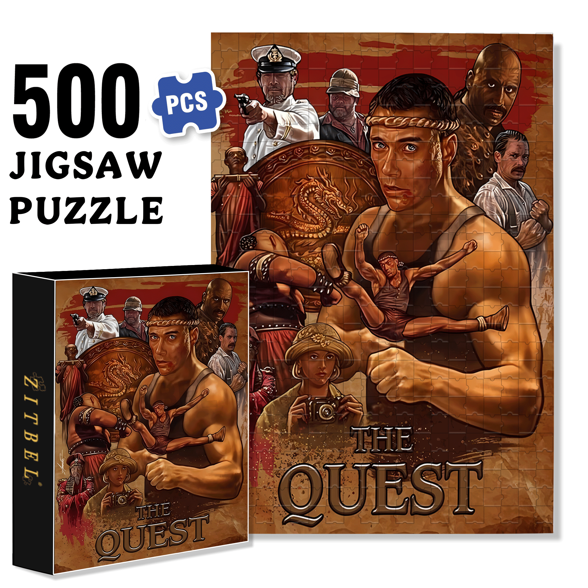 The Quest 500pcs/1000pcs Jigsaw Puzzle, Scratch-Resistant, Interactive Family Game & Brain-Boosting DIY Decor, Perfect for Halloween, Christmas & New Year Gifts, Family Puzzle Game