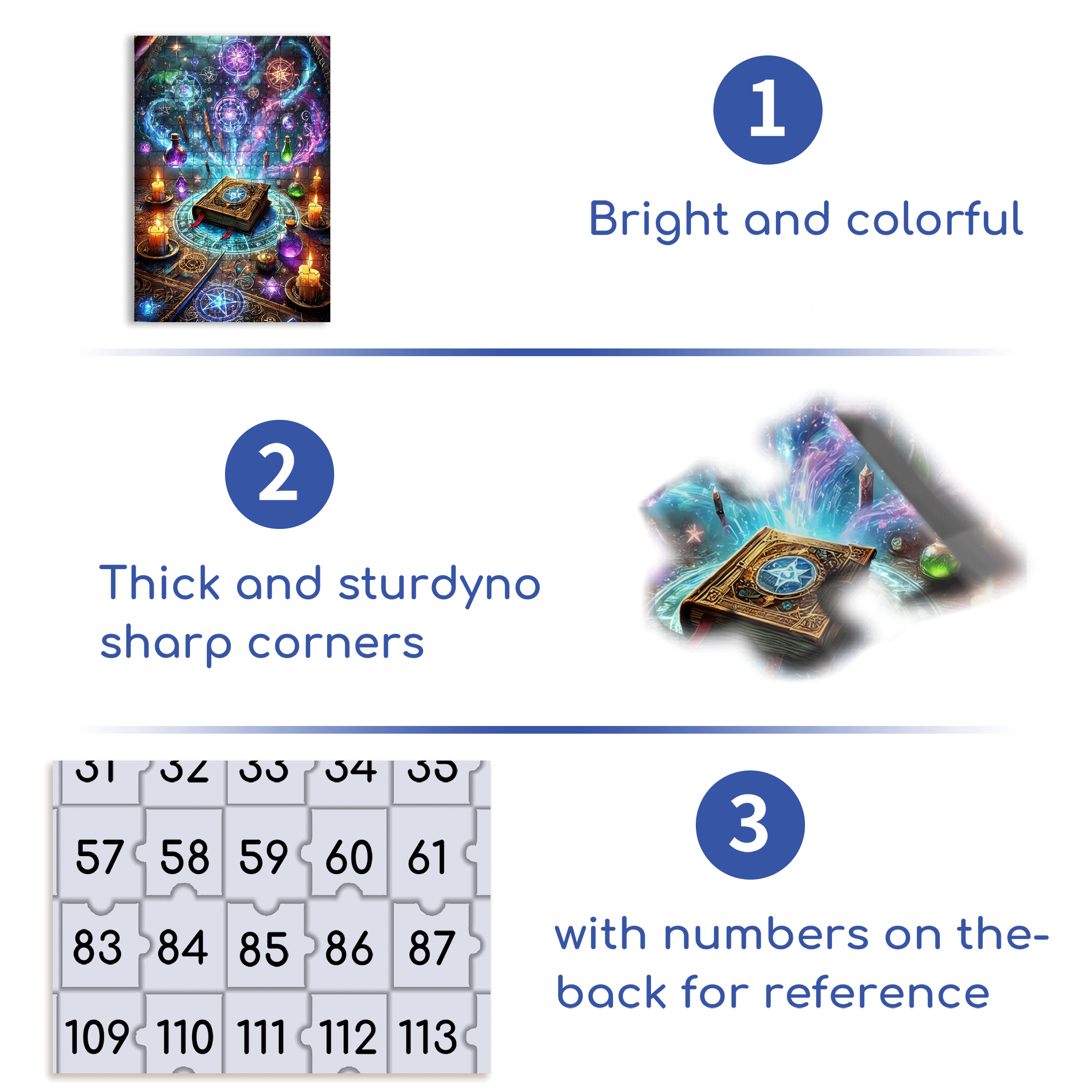 The Sorcerer's Book 500pcs/1000pcs Jigsaw Puzzle, Scratch-Resistant, Interactive Family Game & Brain-Boosting DIY Decor, Perfect for Halloween, Christmas & New Year Gifts, Family Puzzle Game