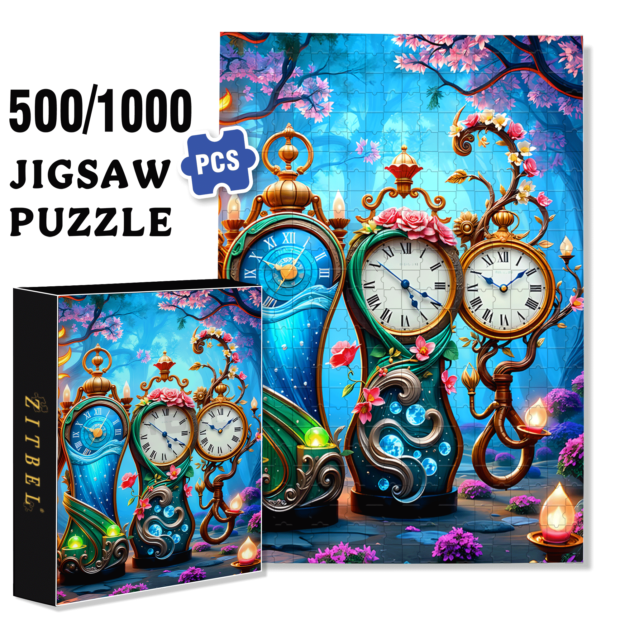 Time Controller 500pcs/1000pcs Jigsaw Puzzle, Scratch-Resistant, Interactive Family Game & Brain-Boosting DIY Decor, Perfect for Halloween, Christmas & New Year Gifts, Family Puzzle Game