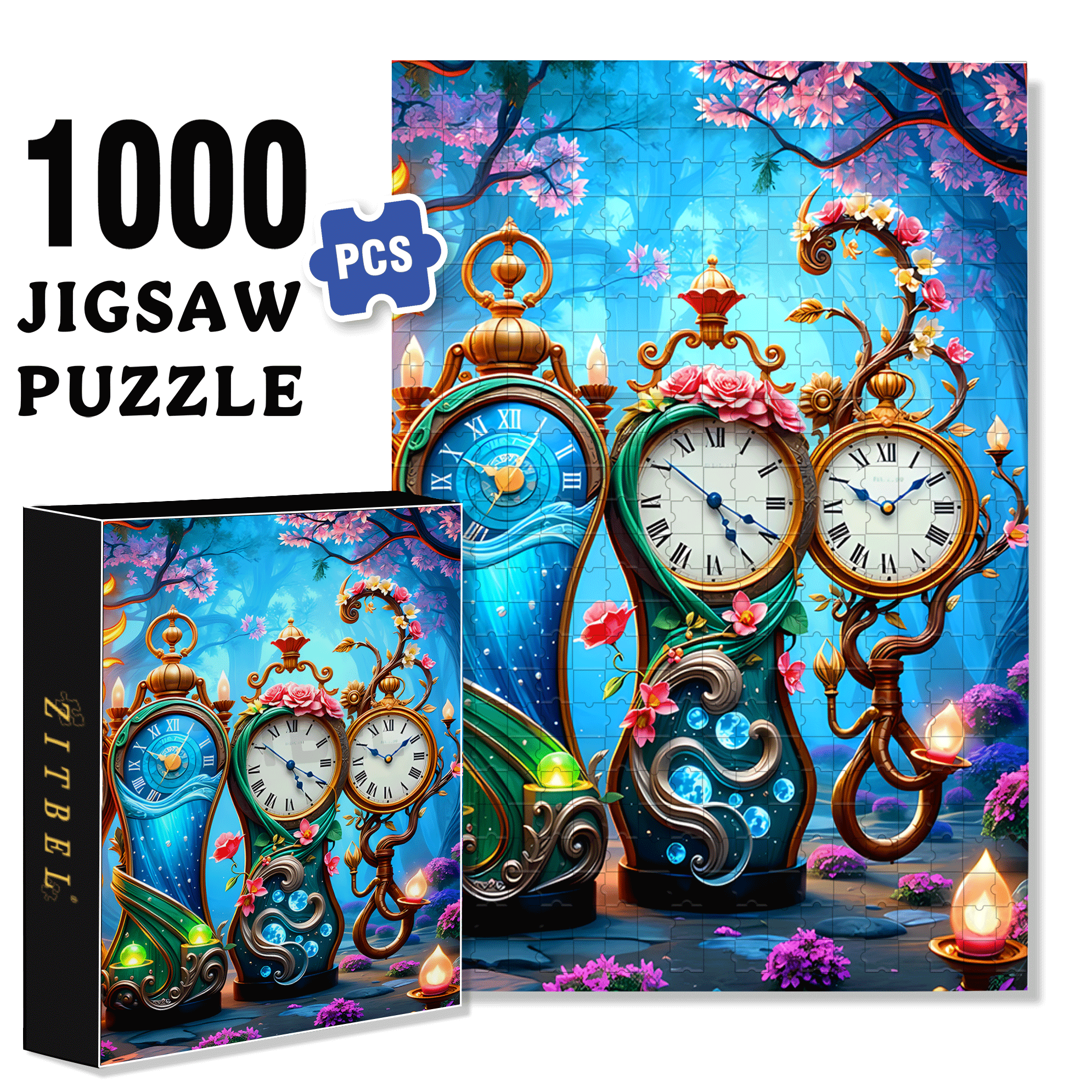 Time Controller 500pcs/1000pcs Jigsaw Puzzle, Scratch-Resistant, Interactive Family Game & Brain-Boosting DIY Decor, Perfect for Halloween, Christmas & New Year Gifts, Family Puzzle Game