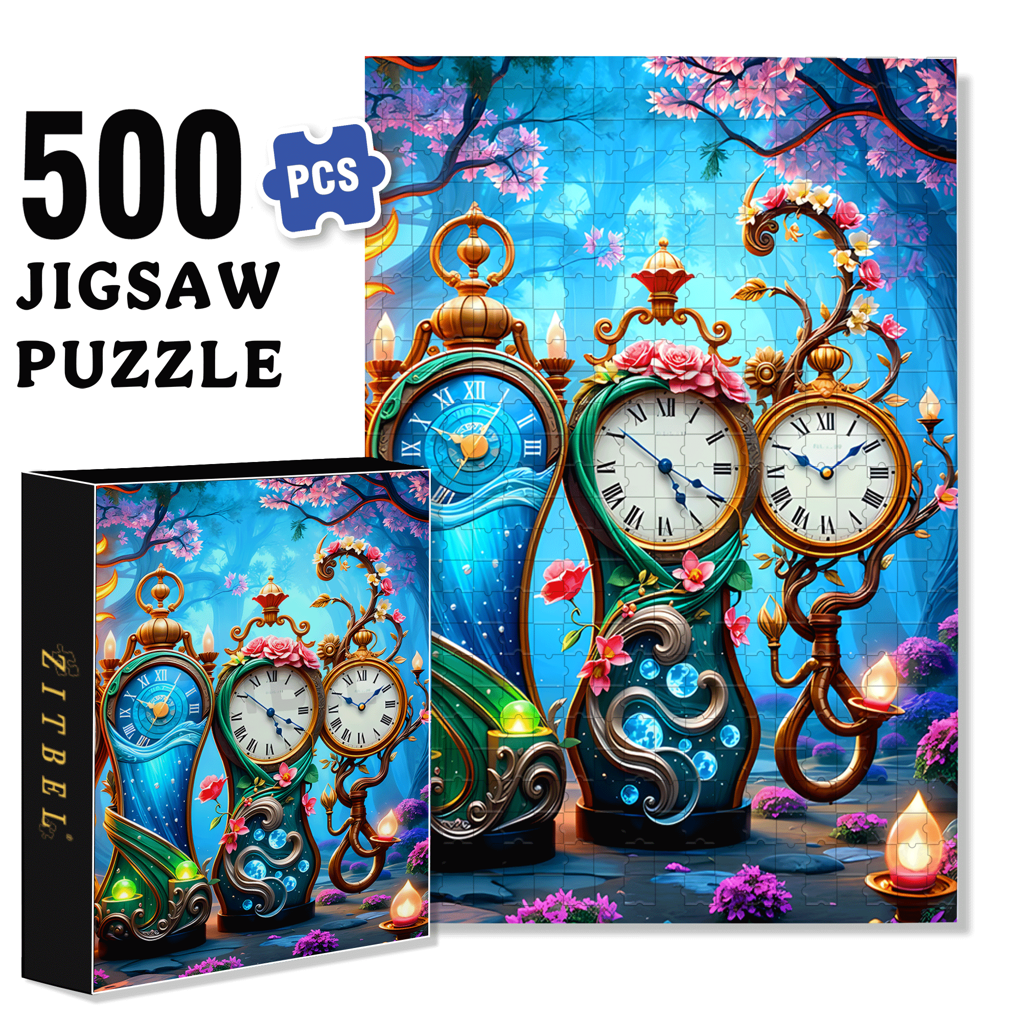 Time Controller 500pcs/1000pcs Jigsaw Puzzle, Scratch-Resistant, Interactive Family Game & Brain-Boosting DIY Decor, Perfect for Halloween, Christmas & New Year Gifts, Family Puzzle Game