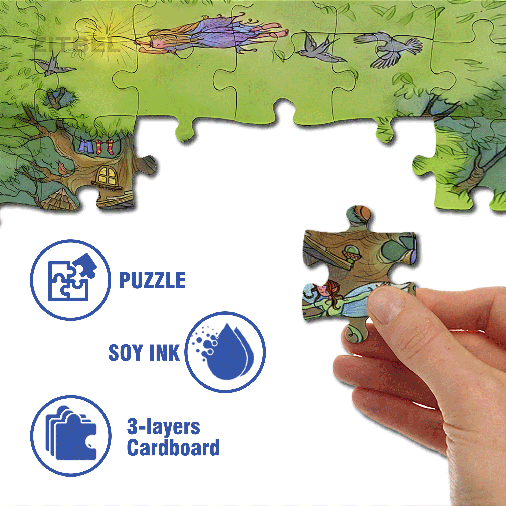 Tree House - Artist Lyn Stone 500pcs/1000pcs Jigsaw Puzzle, Scratch-Resistant, Interactive Family Game & Brain-Boosting DIY Decor, Perfect for Halloween, Christmas & New Year Gifts, Family Puzzle Game