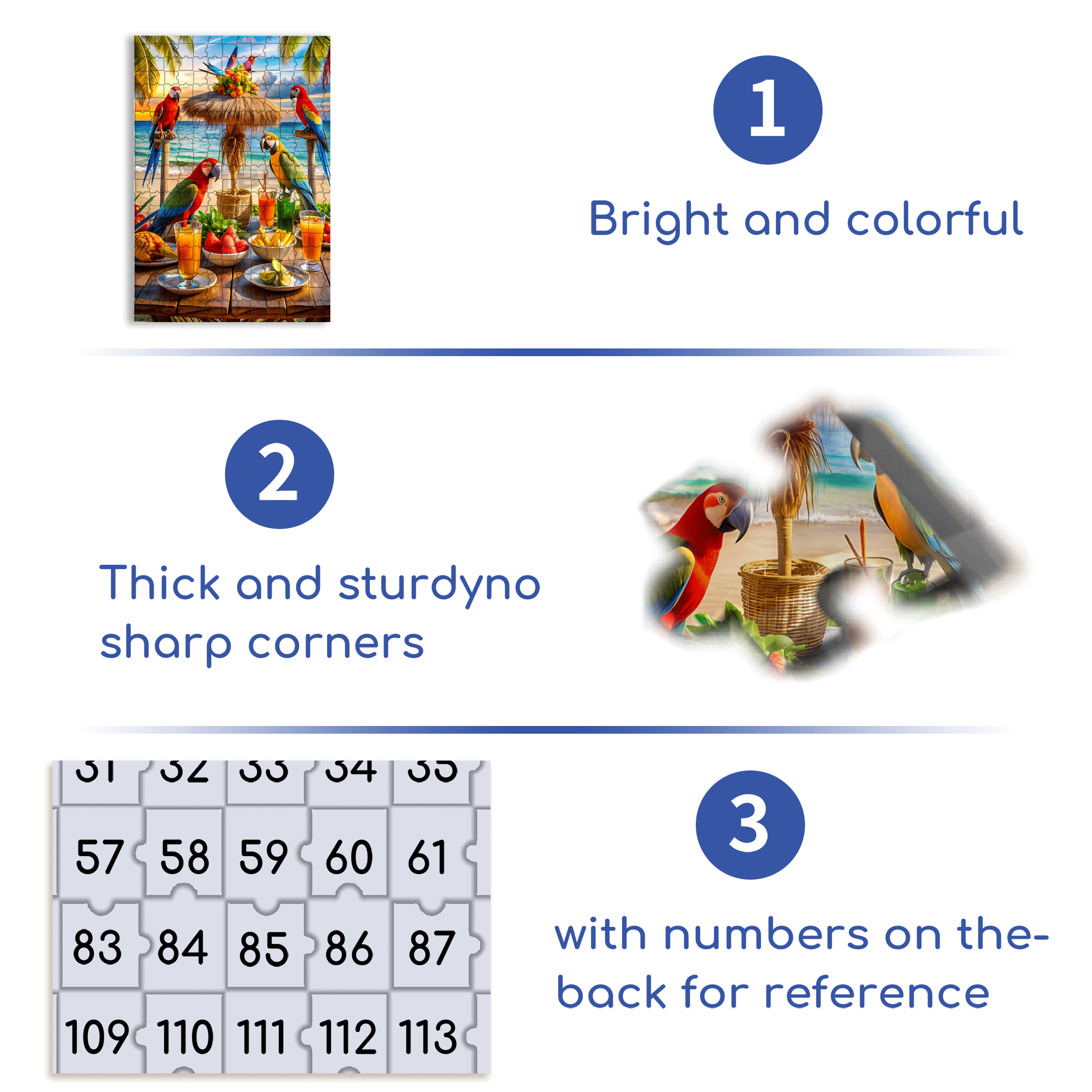 Tropical Parrot Party 500pcs/1000pcs Jigsaw Puzzle, Scratch-Resistant, Interactive Family Game & Brain-Boosting DIY Decor, Perfect for Halloween, Christmas & New Year Gifts, Family Puzzle Game