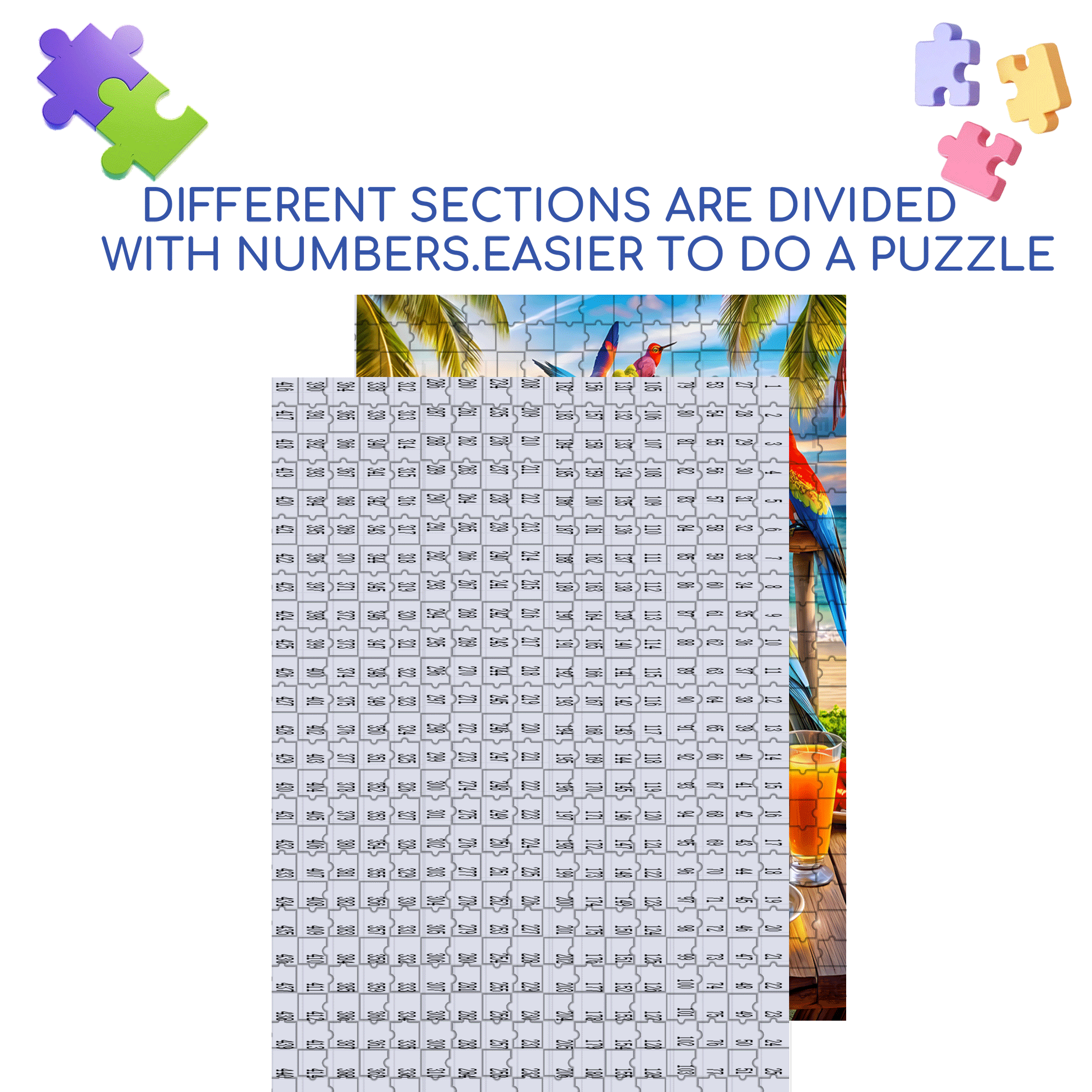 Tropical Parrot Party 500pcs/1000pcs Jigsaw Puzzle, Scratch-Resistant, Interactive Family Game & Brain-Boosting DIY Decor, Perfect for Halloween, Christmas & New Year Gifts, Family Puzzle Game