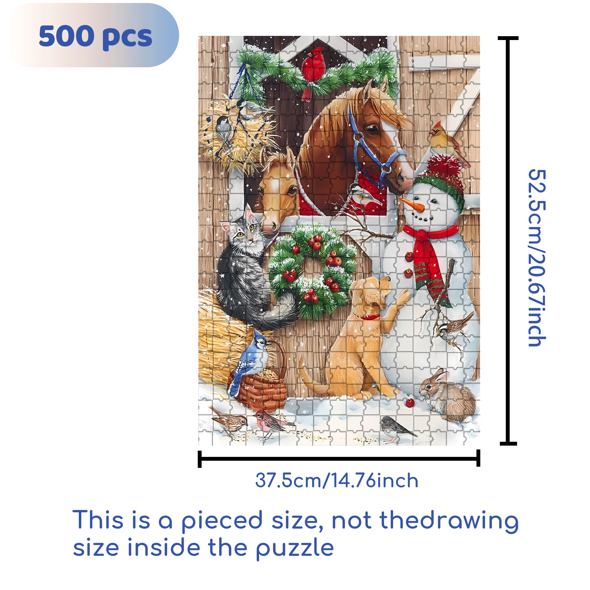 All Creatures Great 500pcs/1000pcs Jigsaw Puzzle, Scratch-Resistant, Interactive Family Game & Brain-Boosting DIY Decor, Perfect for Halloween, Christmas & New Year Gifts, Family Puzzle Game