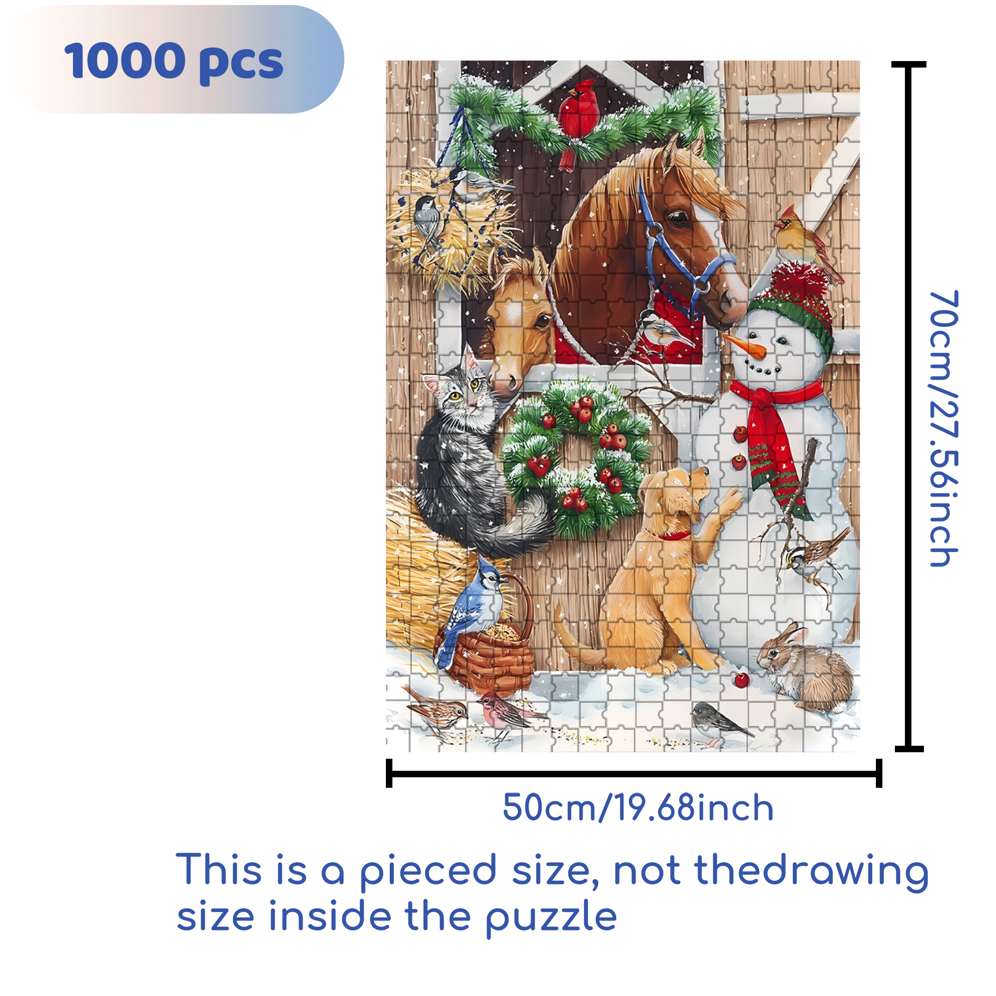 All Creatures Great 500pcs/1000pcs Jigsaw Puzzle, Scratch-Resistant, Interactive Family Game & Brain-Boosting DIY Decor, Perfect for Halloween, Christmas & New Year Gifts, Family Puzzle Game