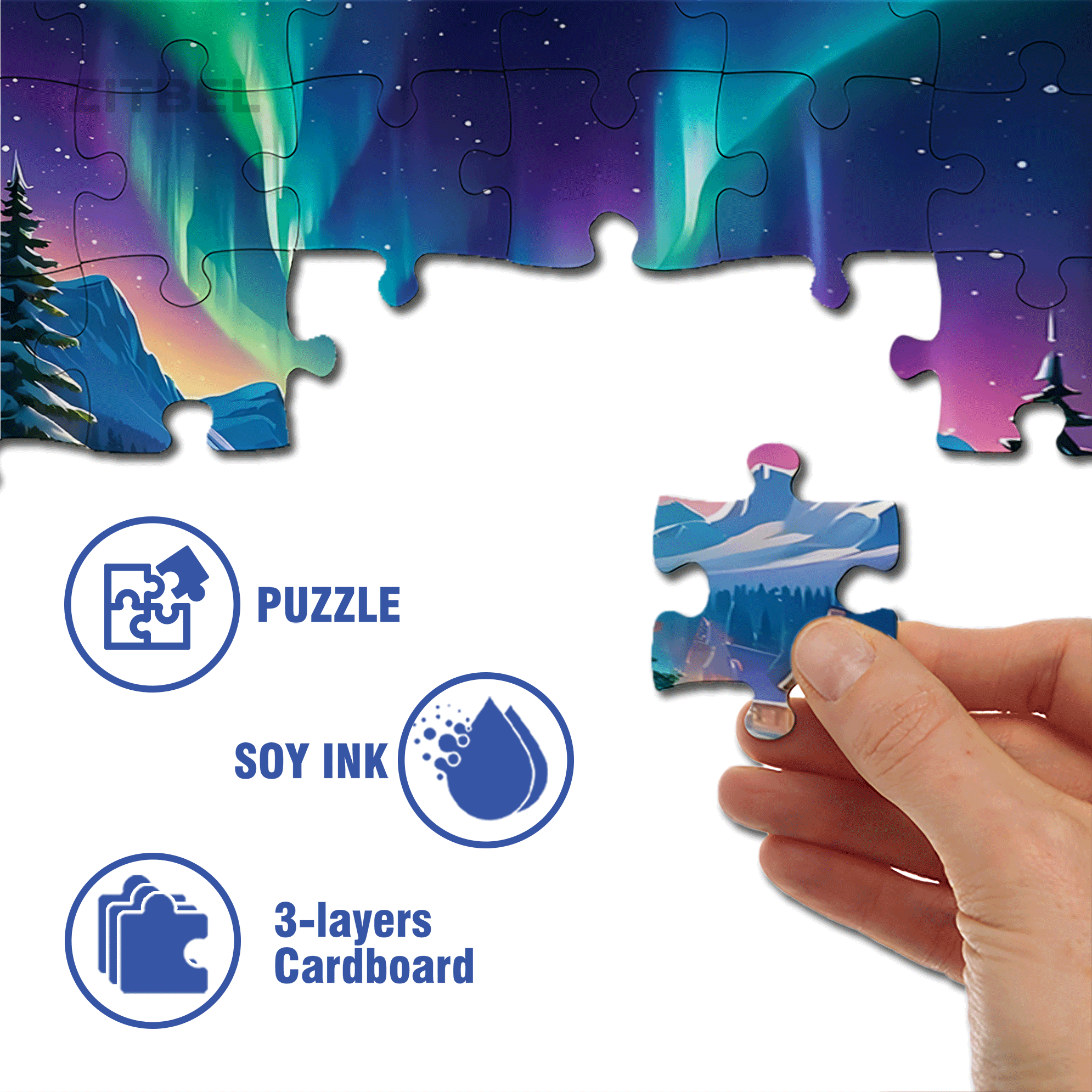 Aurora Town 500pcs/1000pcs Jigsaw Puzzle, Scratch-Resistant, Interactive Family Game & Brain-Boosting DIY Decor, Perfect for Halloween, Christmas & New Year Gifts, Family Puzzle Game