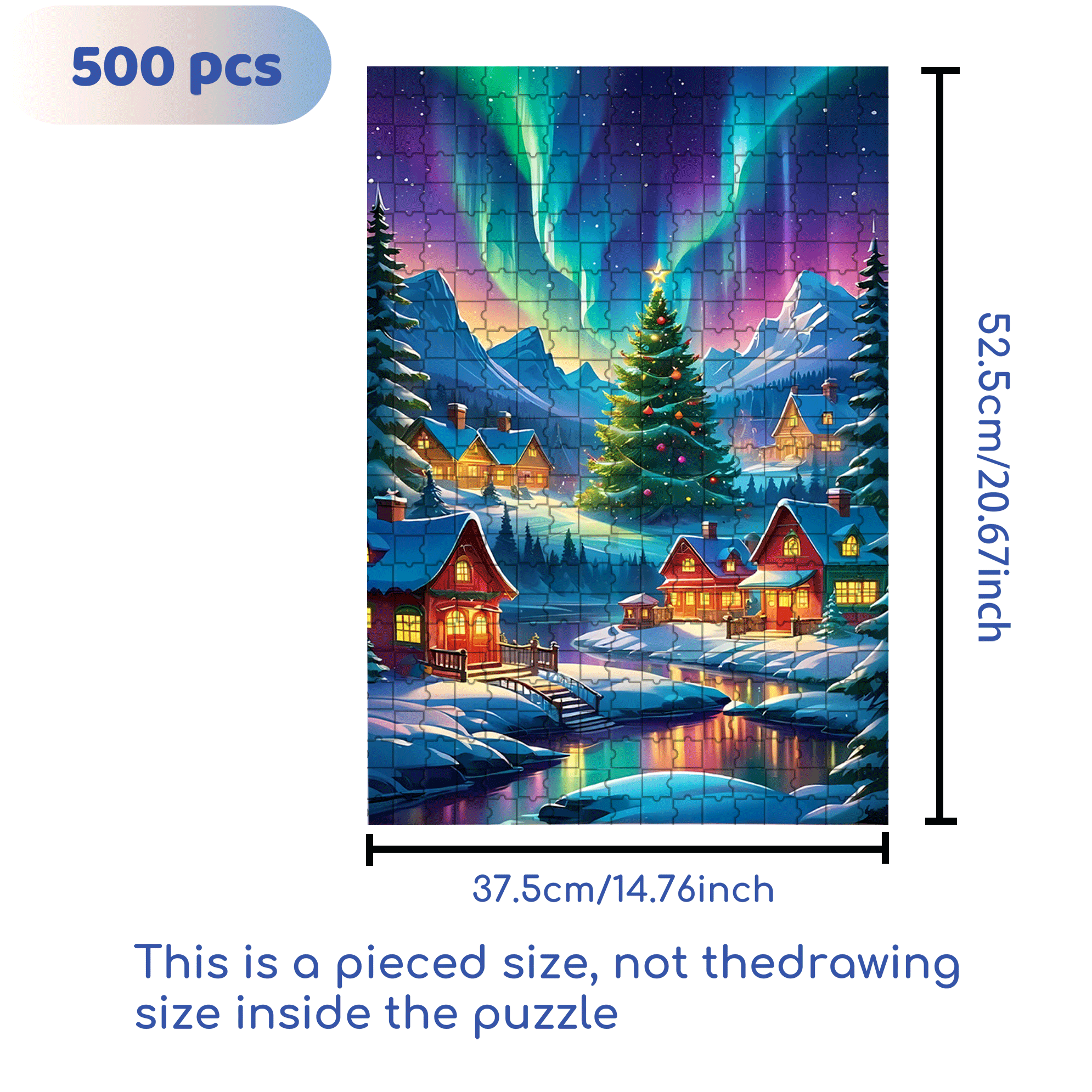 Aurora Town 500pcs/1000pcs Jigsaw Puzzle, Scratch-Resistant, Interactive Family Game & Brain-Boosting DIY Decor, Perfect for Halloween, Christmas & New Year Gifts, Family Puzzle Game