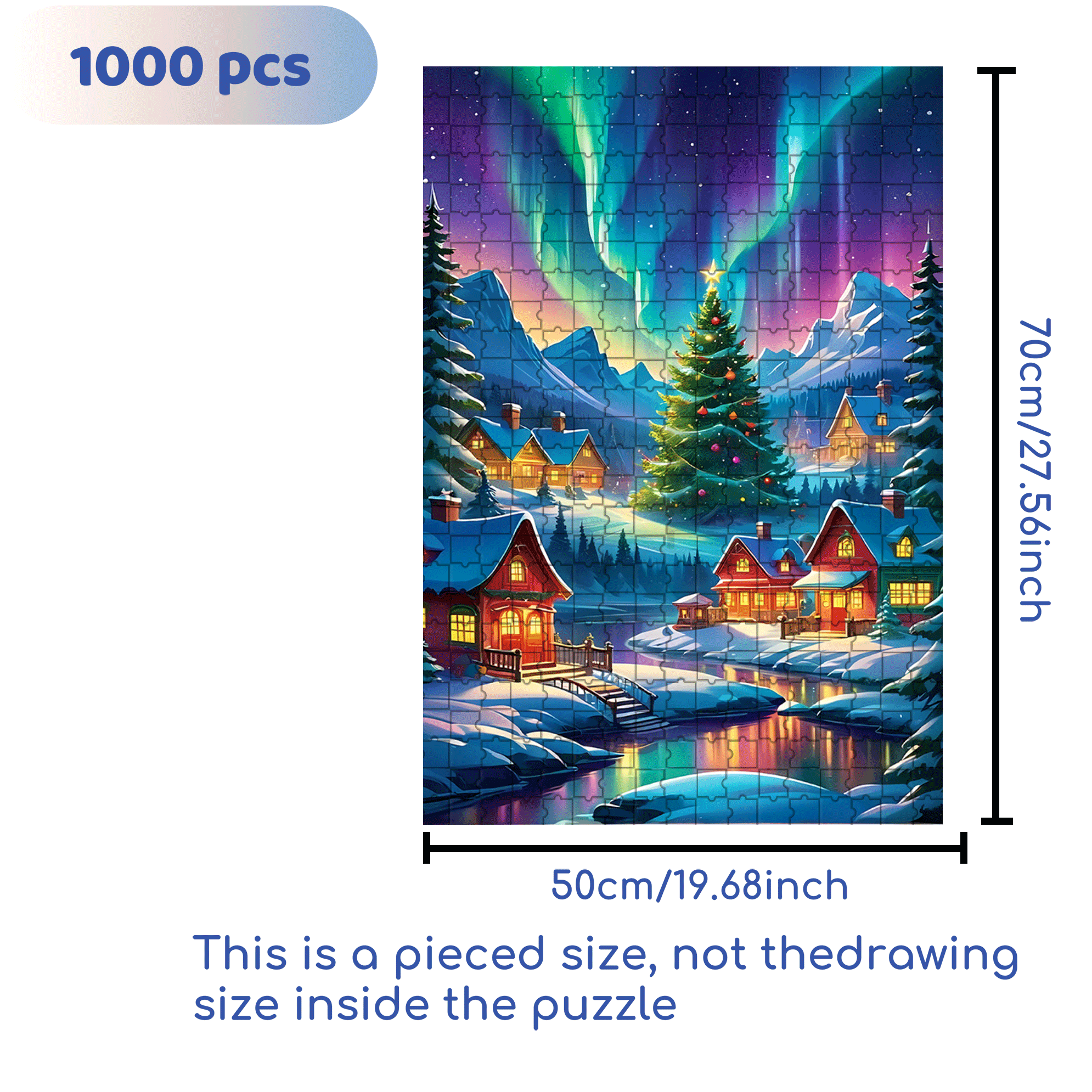 Aurora Town 500pcs/1000pcs Jigsaw Puzzle, Scratch-Resistant, Interactive Family Game & Brain-Boosting DIY Decor, Perfect for Halloween, Christmas & New Year Gifts, Family Puzzle Game