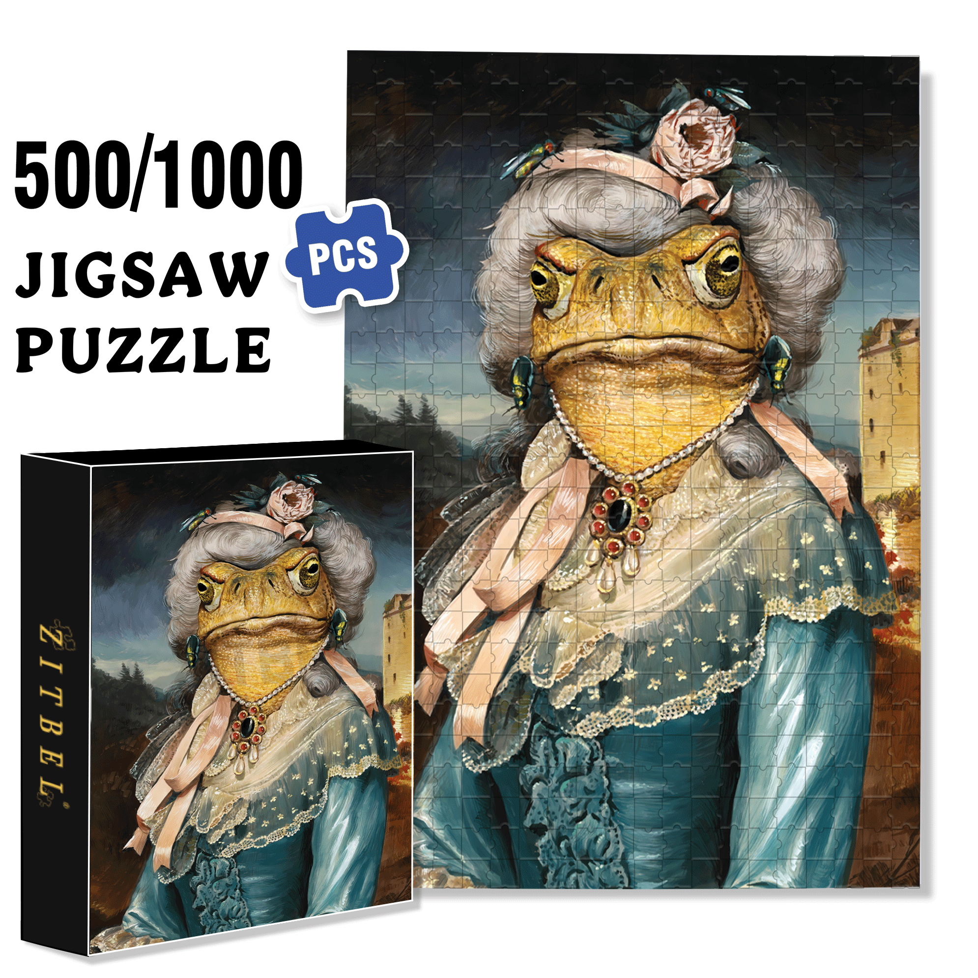 Bell of the Bog 500pcs/1000pcs Jigsaw Puzzle, Scratch-Resistant, Interactive Family Game & Brain-Boosting DIY Decor, Perfect for Halloween, Christmas & New Year Gifts, Family Puzzle Game
