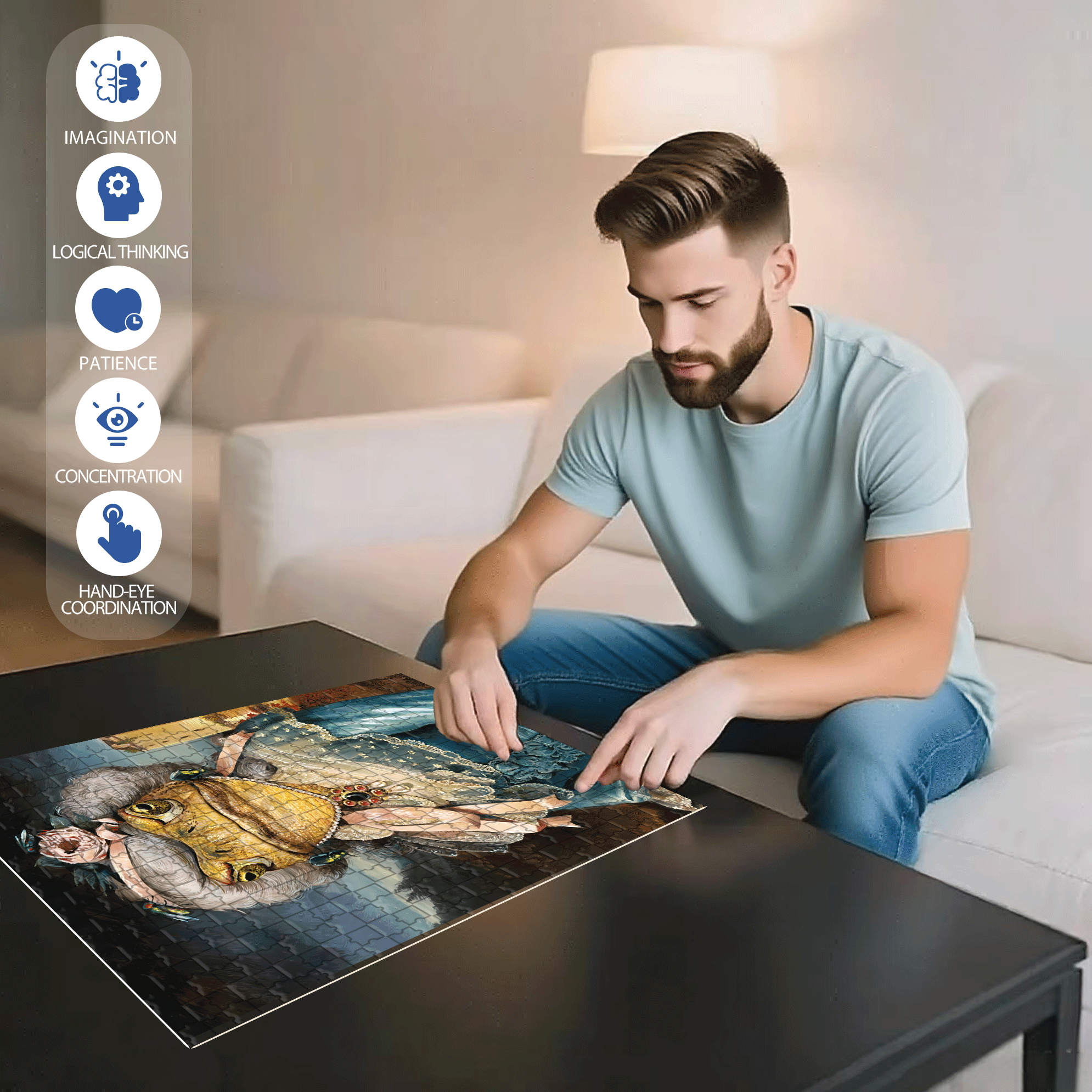 Bell of the Bog 500pcs/1000pcs Jigsaw Puzzle, Scratch-Resistant, Interactive Family Game & Brain-Boosting DIY Decor, Perfect for Halloween, Christmas & New Year Gifts, Family Puzzle Game