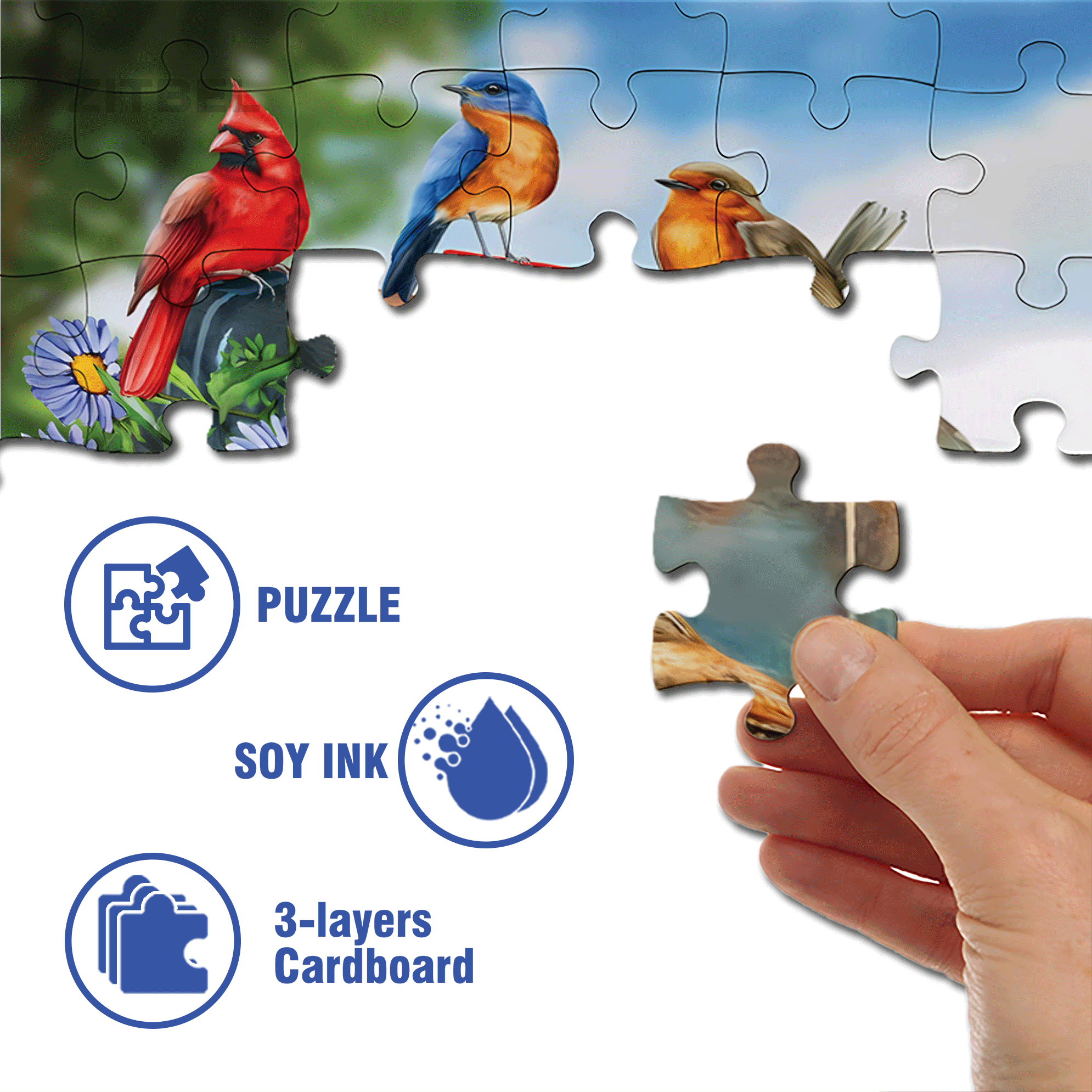 Birds and Mailbox Spring Garden 500pcs/1000pcs Jigsaw Puzzle, Scratch-Resistant, Interactive Family Game & Brain-Boosting DIY Decor, Perfect for Halloween, Christmas & New Year Gifts, Family Puzzle Game