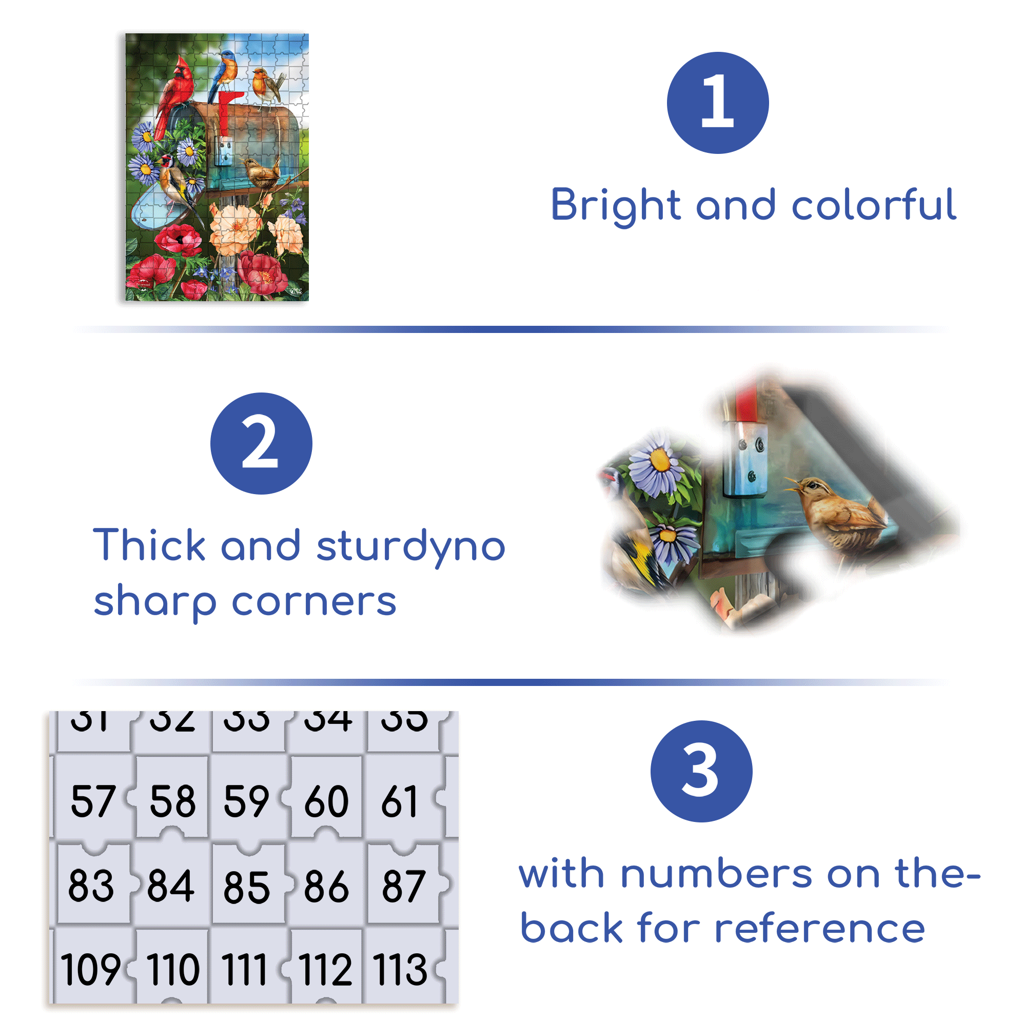 Birds and Mailbox Spring Garden 500pcs/1000pcs Jigsaw Puzzle, Scratch-Resistant, Interactive Family Game & Brain-Boosting DIY Decor, Perfect for Halloween, Christmas & New Year Gifts, Family Puzzle Game
