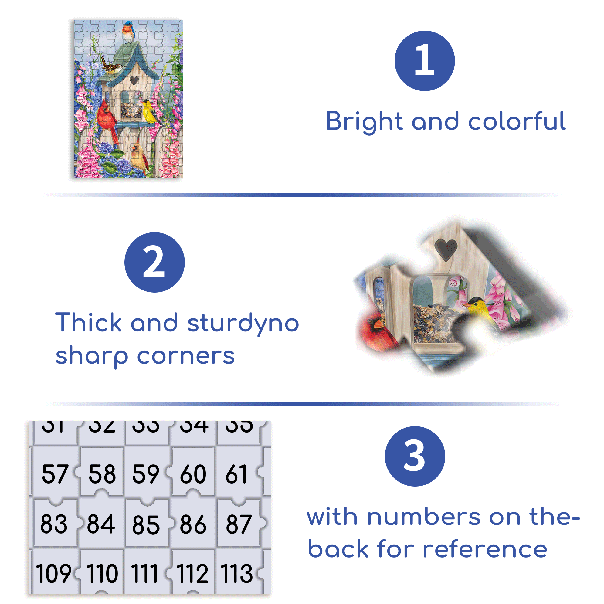 Birds of Spring Floral Garden 500pcs/1000pcs Jigsaw Puzzle, Scratch-Resistant, Interactive Family Game & Brain-Boosting DIY Decor, Perfect for Halloween, Christmas & New Year Gifts, Family Puzzle Game