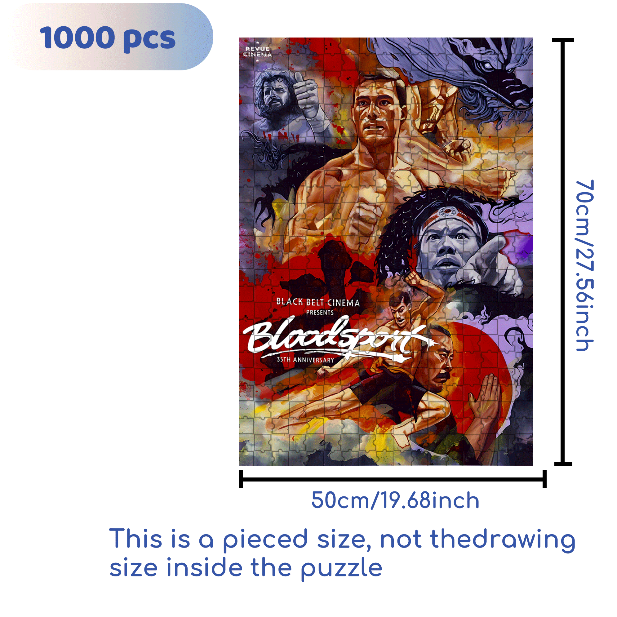 Blood Sport 500pcs/1000pcs Jigsaw Puzzle, Scratch-Resistant, Interactive Family Game & Brain-Boosting DIY Decor, Perfect for Halloween, Christmas & New Year Gifts, Family Puzzle Game