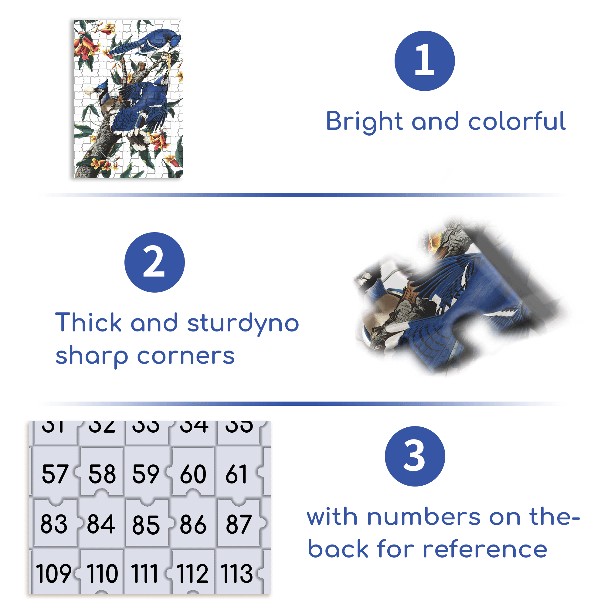 Blue Jays 500pcs/1000pcs Jigsaw Puzzle, Scratch-Resistant, Interactive Family Game & Brain-Boosting DIY Decor, Perfect for Halloween, Christmas & New Year Gifts, Family Puzzle Game