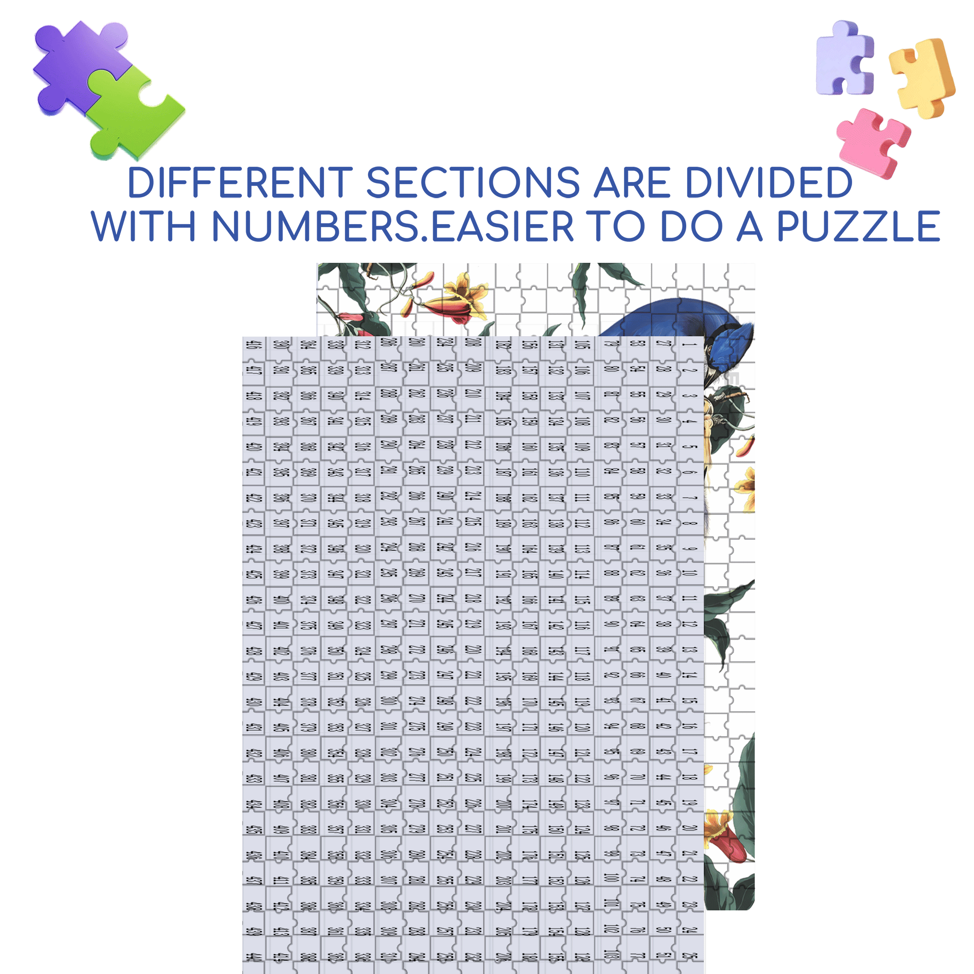 Blue Jays 500pcs/1000pcs Jigsaw Puzzle, Scratch-Resistant, Interactive Family Game & Brain-Boosting DIY Decor, Perfect for Halloween, Christmas & New Year Gifts, Family Puzzle Game