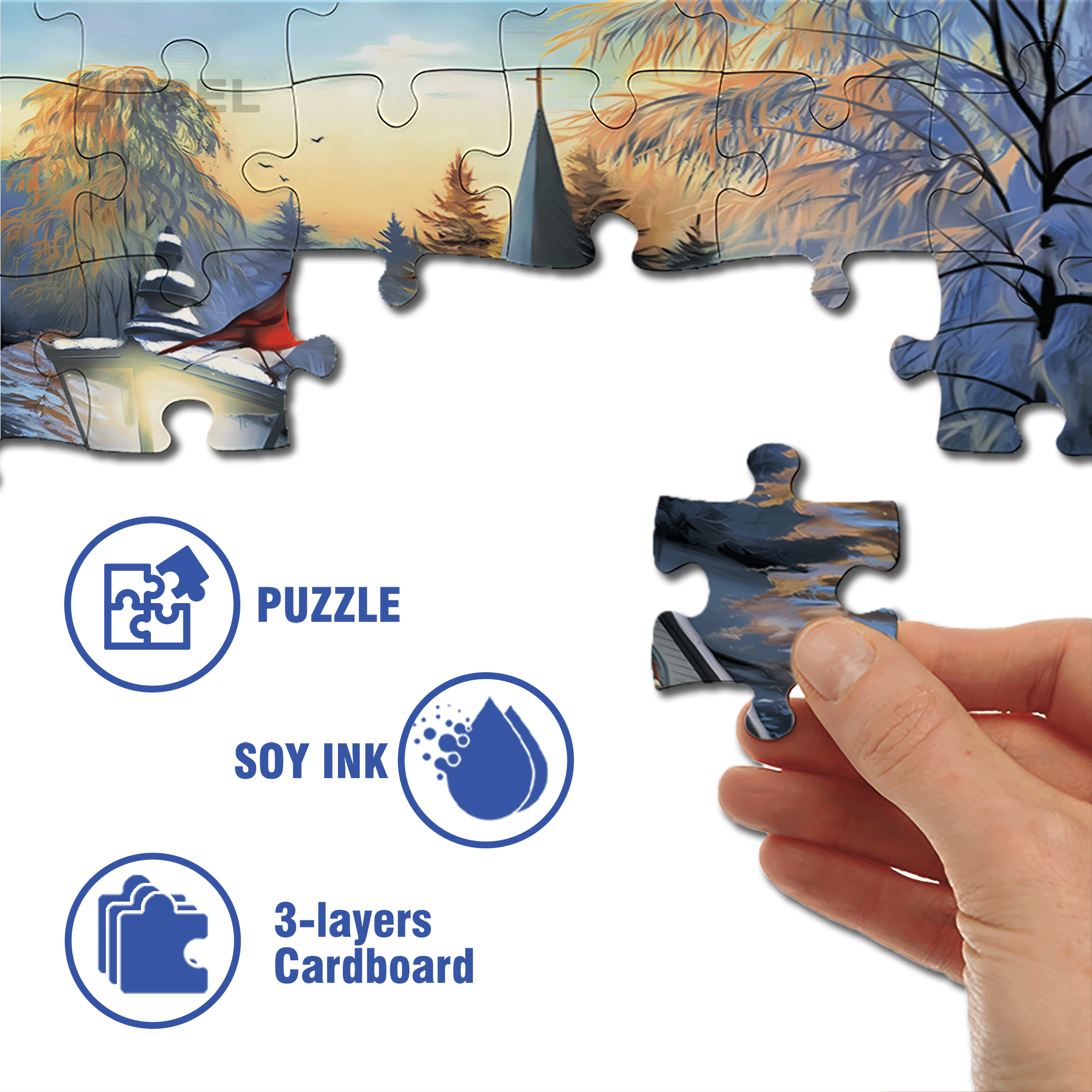 Briarwood Lane Come All Ye Faithful Winter Garden 500pcs/1000pcs Jigsaw Puzzle, Scratch-Resistant, Interactive Family Game & Brain-Boosting DIY Decor, Perfect for Halloween, Christmas & New Year Gifts, Family Puzzle Game