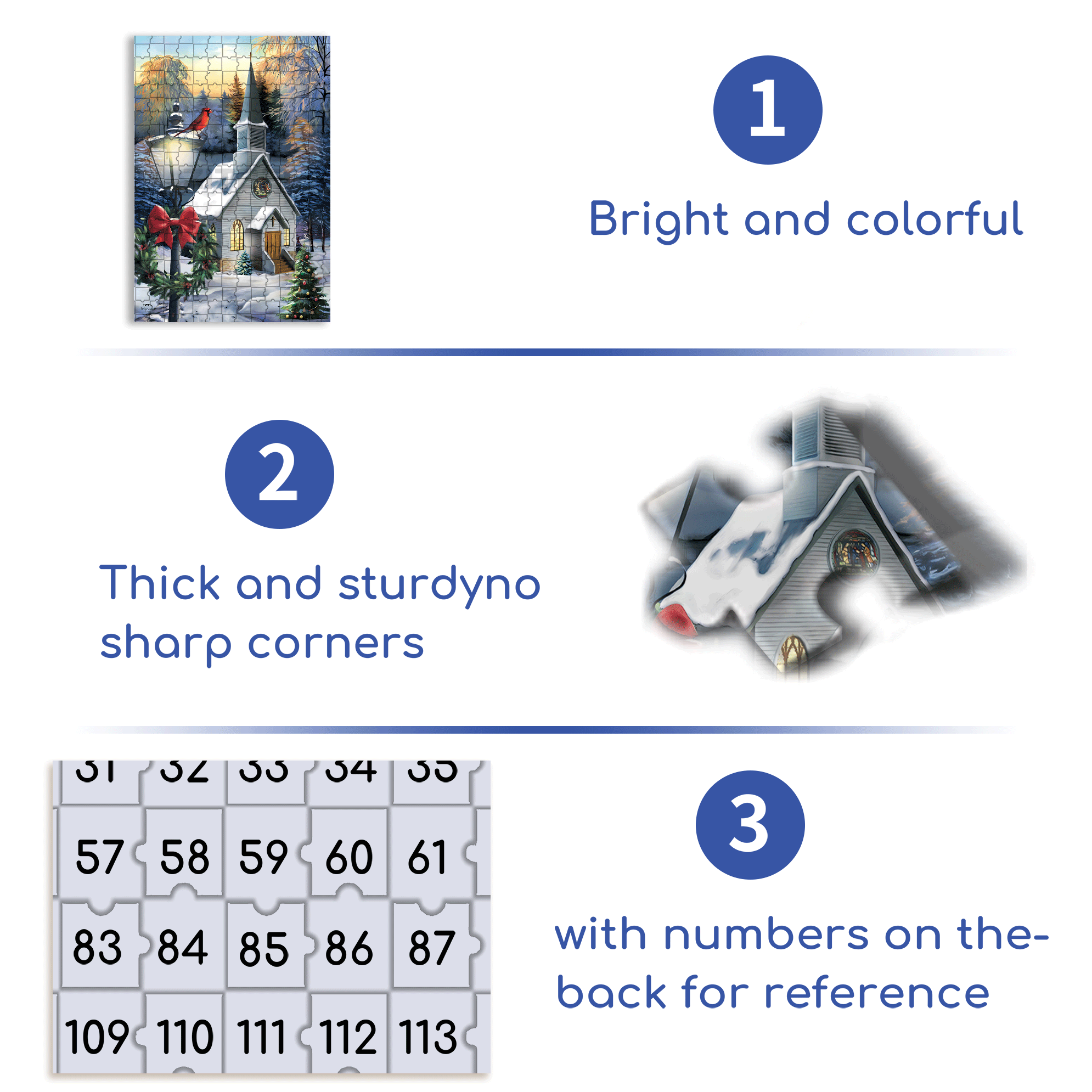 Briarwood Lane Come All Ye Faithful Winter Garden 500pcs/1000pcs Jigsaw Puzzle, Scratch-Resistant, Interactive Family Game & Brain-Boosting DIY Decor, Perfect for Halloween, Christmas & New Year Gifts, Family Puzzle Game