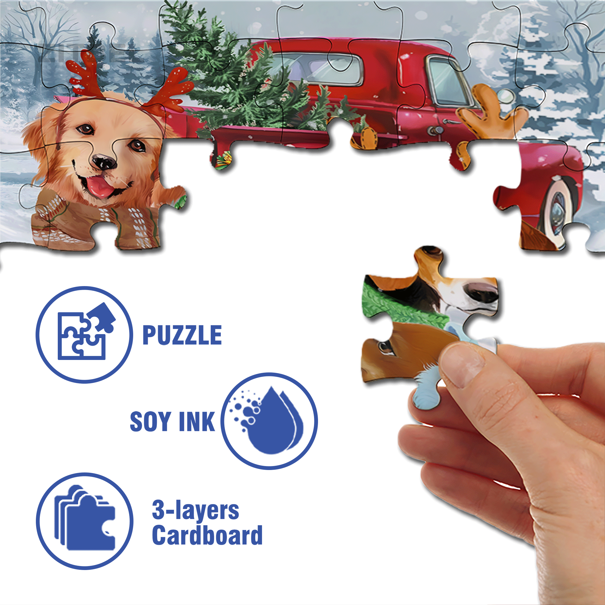 Briarwood Lane Festive Pups Garden 500pcs/1000pcs Jigsaw Puzzle, Scratch-Resistant, Interactive Family Game & Brain-Boosting DIY Decor, Perfect for Halloween, Christmas & New Year Gifts, Family Puzzle Game