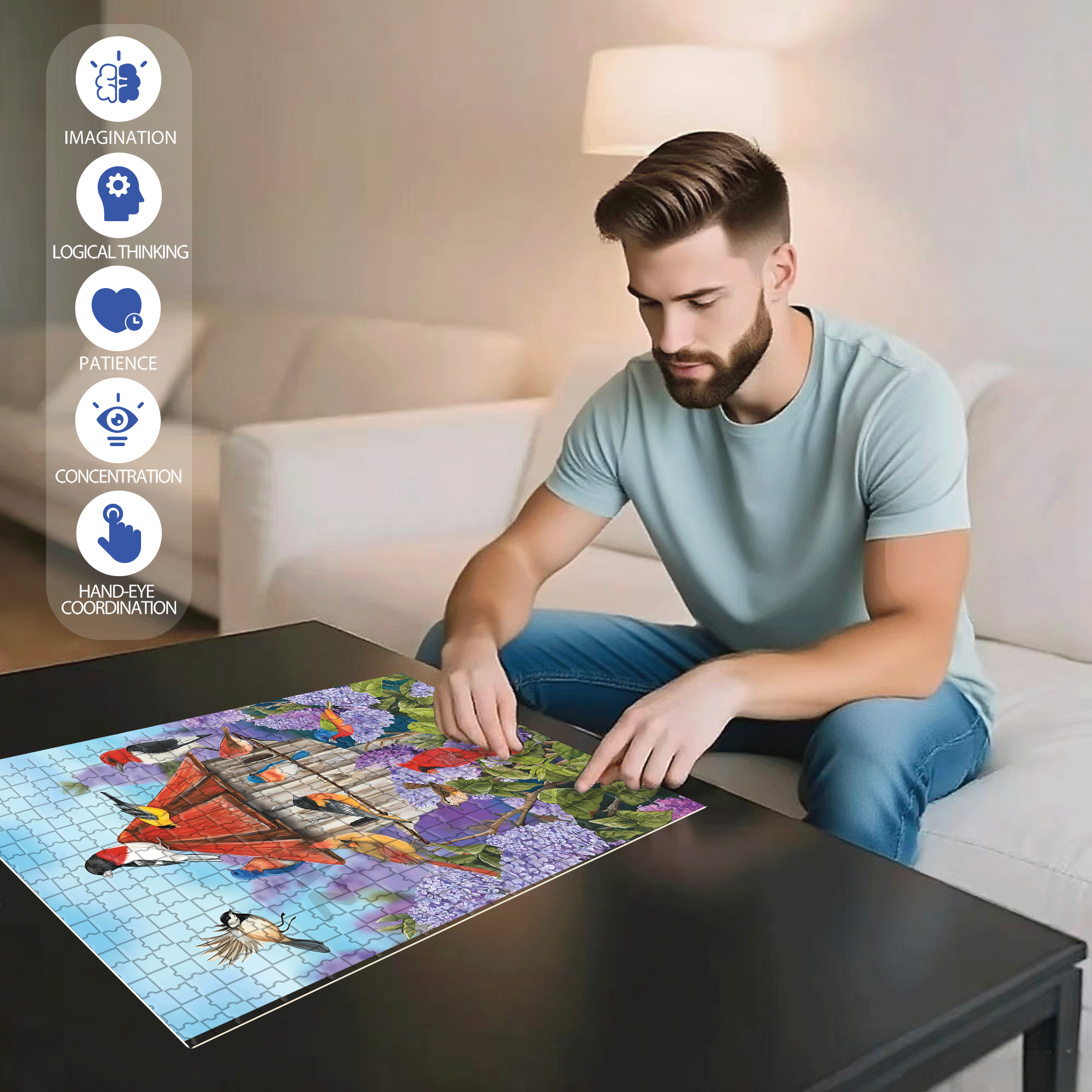 Briarwood Lane Garden 500pcs/1000pcs Jigsaw Puzzle, Scratch-Resistant, Interactive Family Game & Brain-Boosting DIY Decor, Perfect for Halloween, Christmas & New Year Gifts, Family Puzzle Game