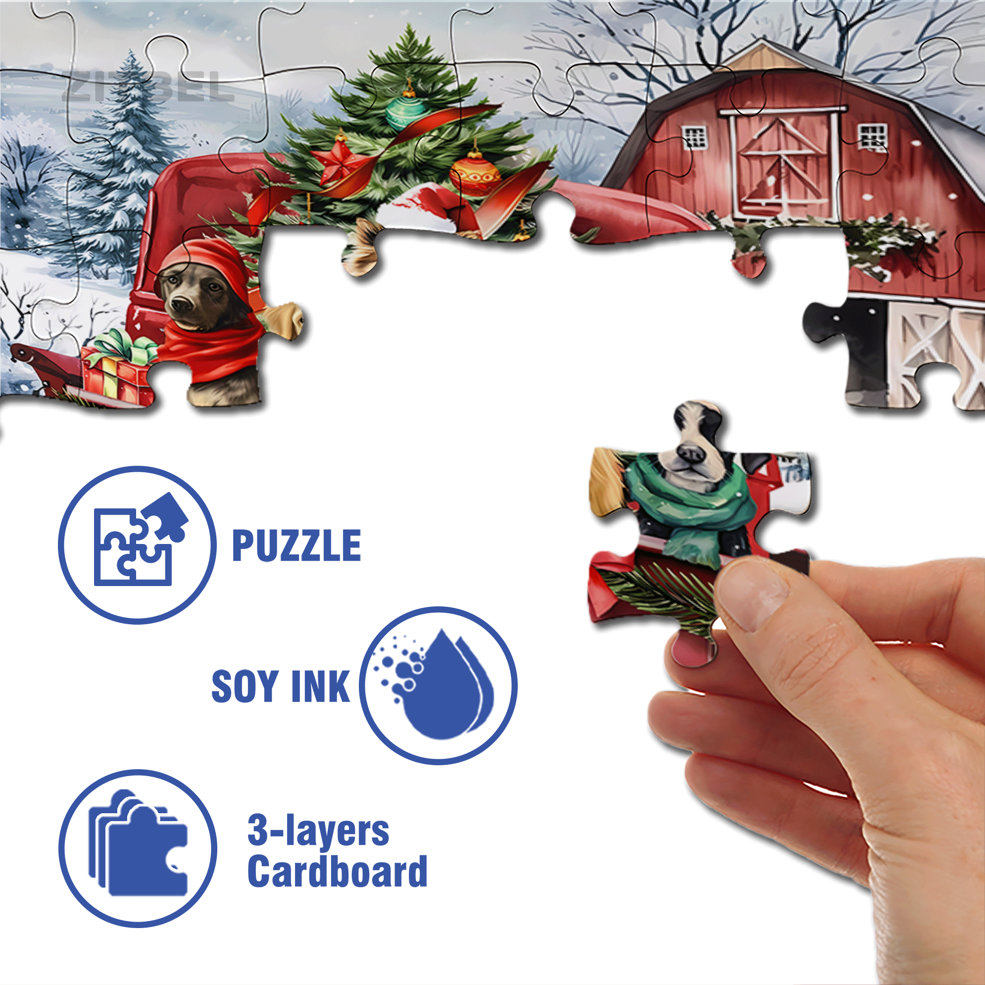 Briarwood Lane Holiday Cheer Dogs Garden 500pcs/1000pcs Jigsaw Puzzle, Scratch-Resistant, Interactive Family Game & Brain-Boosting DIY Decor, Perfect for Halloween, Christmas & New Year Gifts, Family Puzzle Game